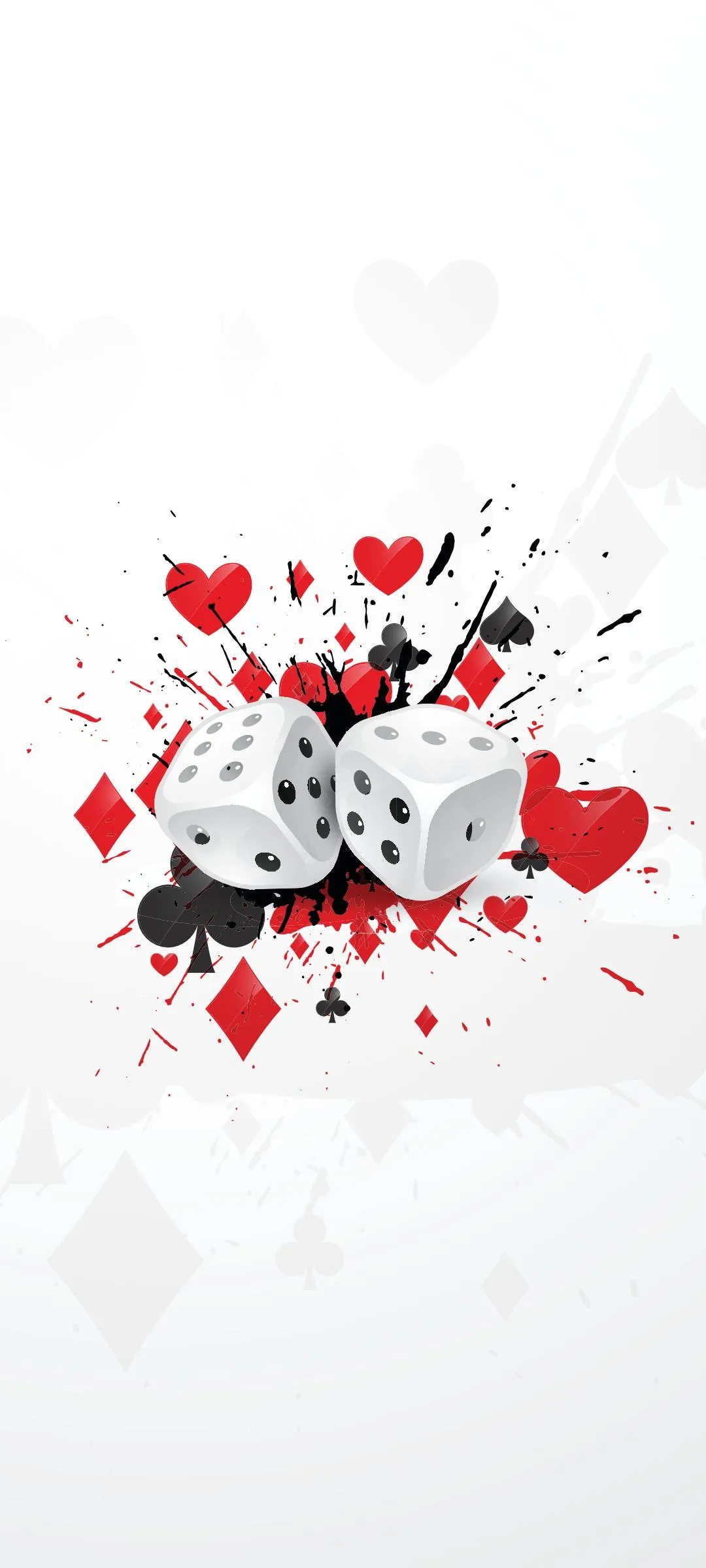 Red Hearts Explosion Dice Romantic Mobile Wallpaper