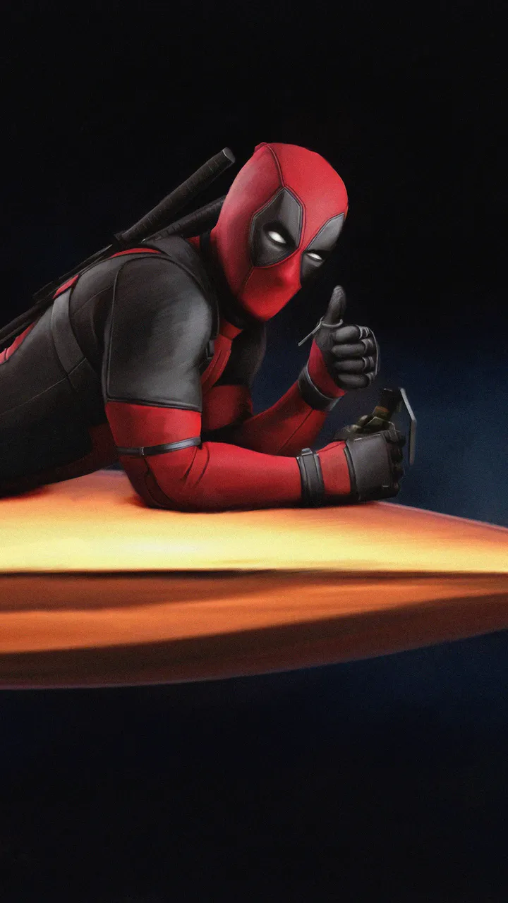 Red Hero Mask Cinematic Shot for iPhone 14 Plus Wallpaper