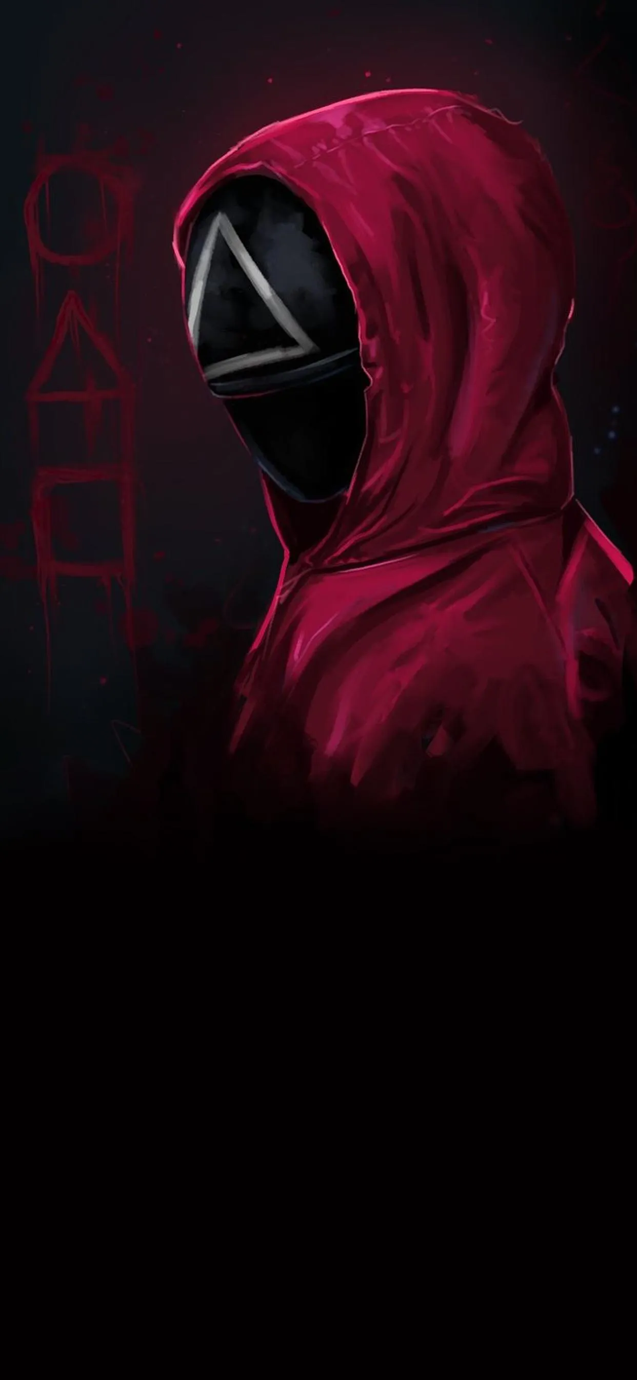 Red Hooded Figure Standing in Shadow Mysterious Look