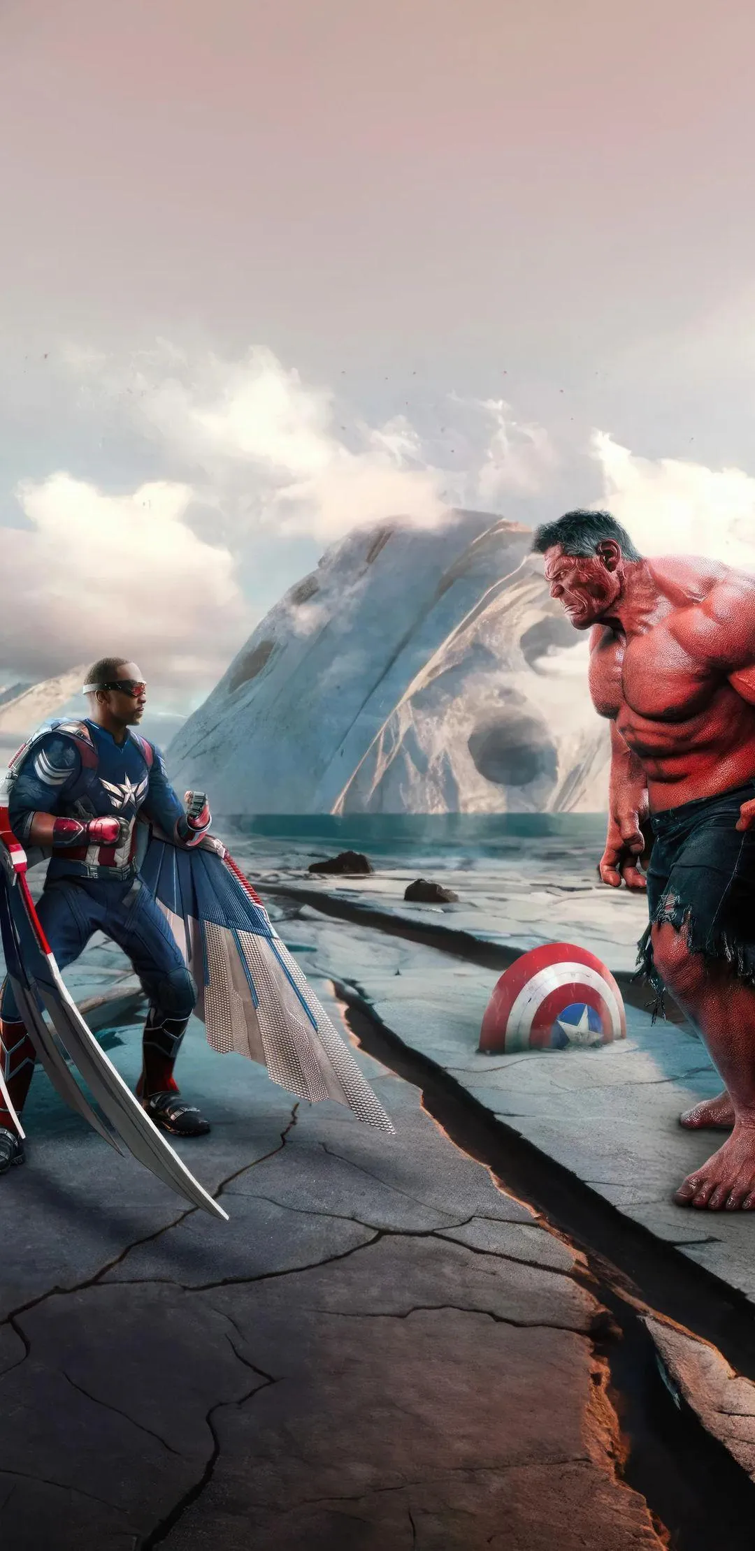 Red Hulk Confronts Captain America in Dramatic Battle