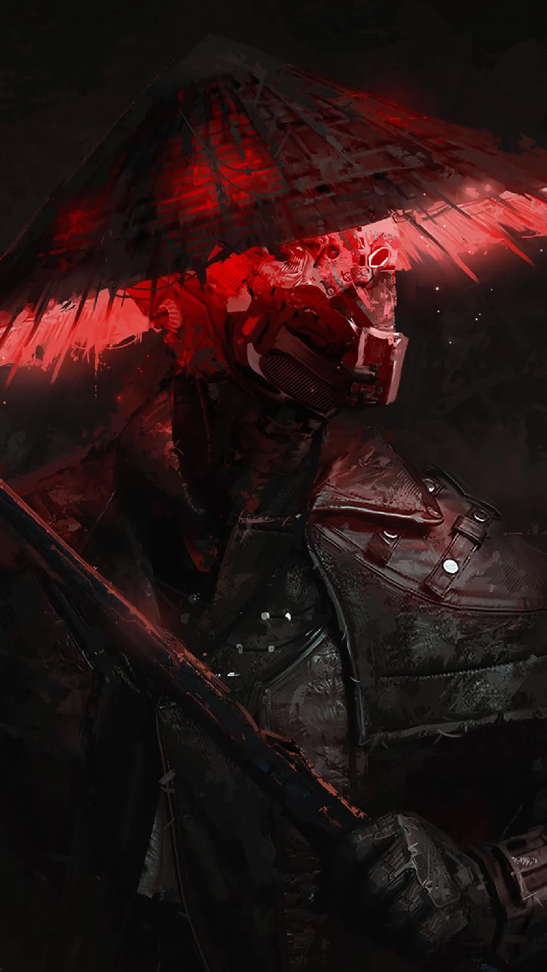 Red Light Battle Scene for Intense Artistic Wallpaper