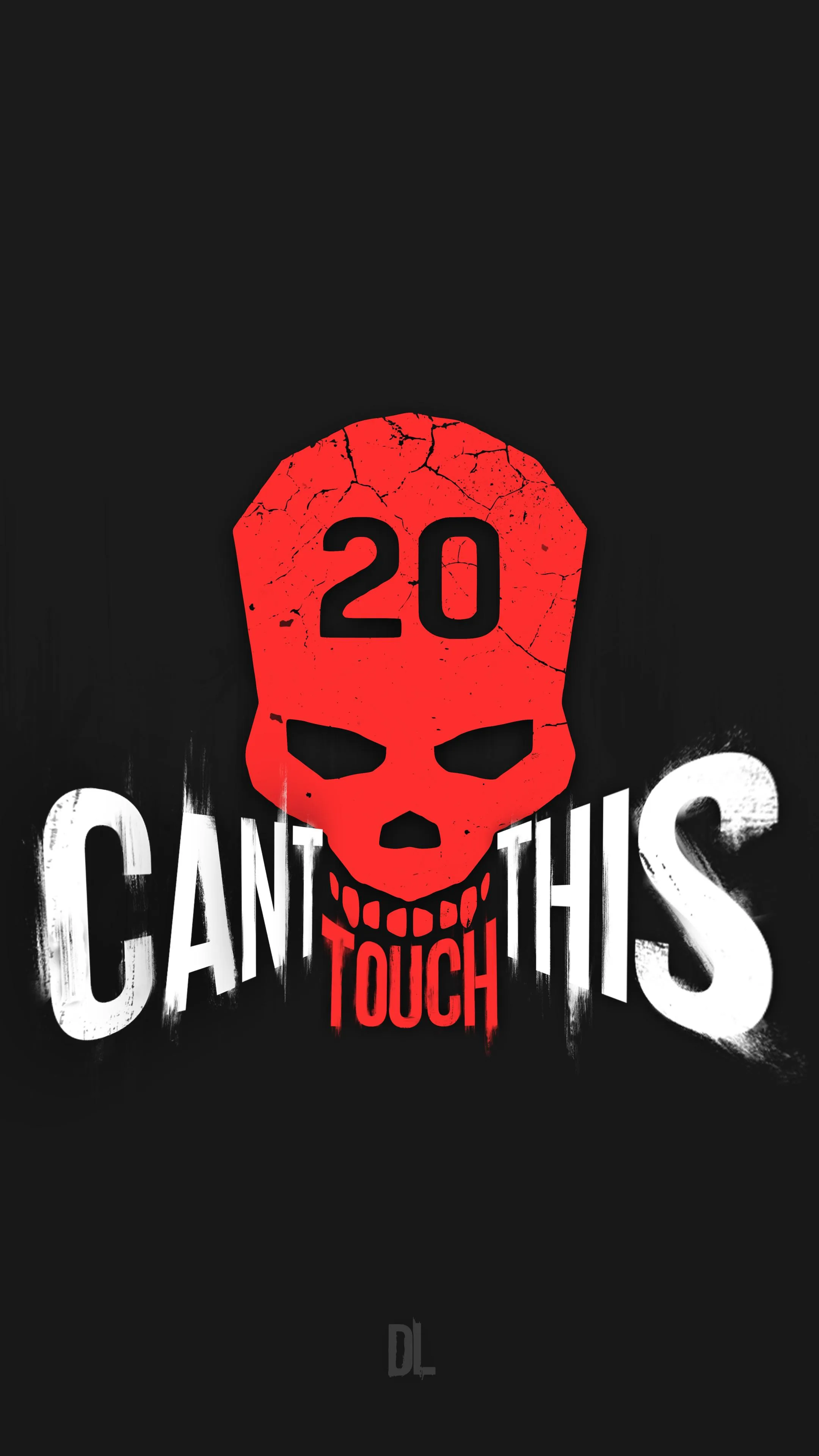 Red Masked Skull Artwork Reading You Cannot Touch This