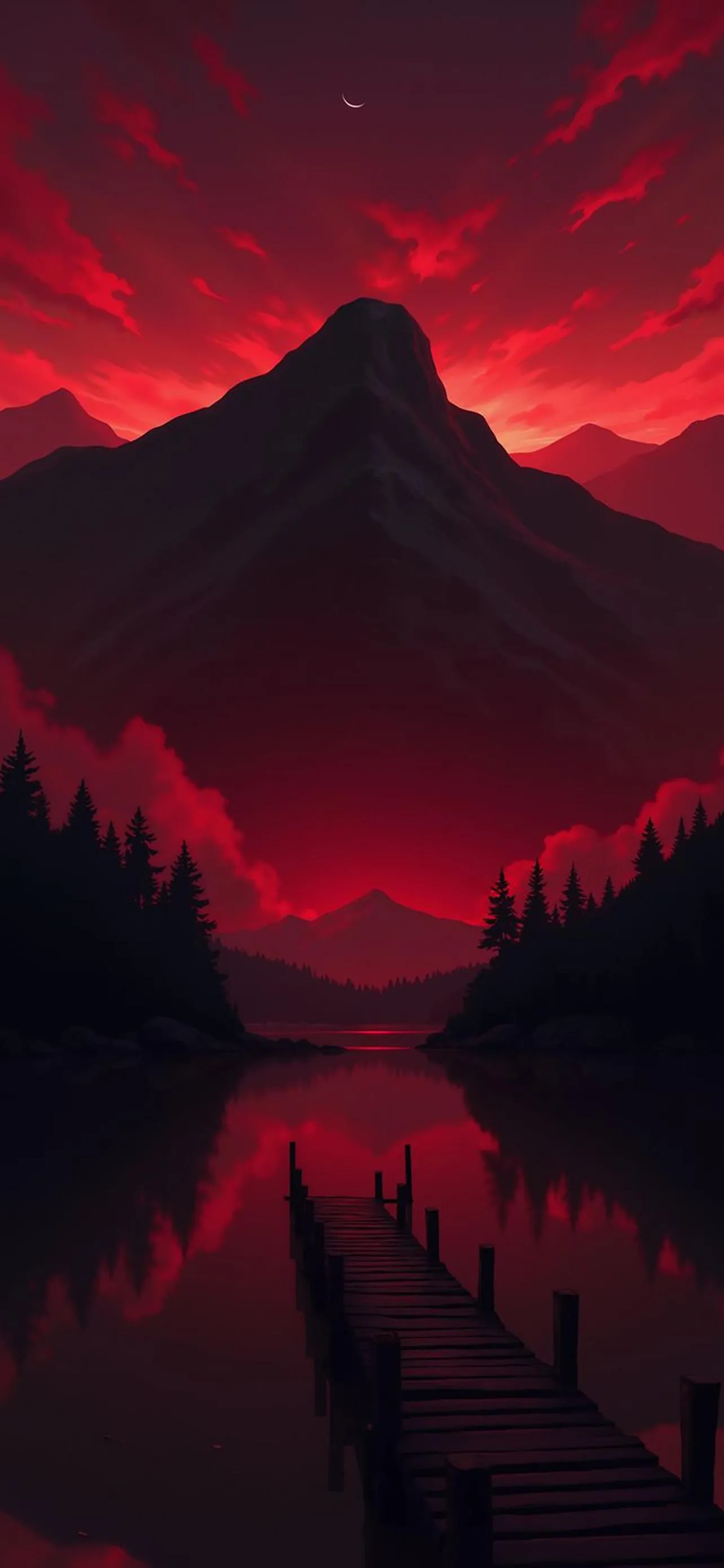 Red Mountain Landscape Mobile Wallpaper for Phones