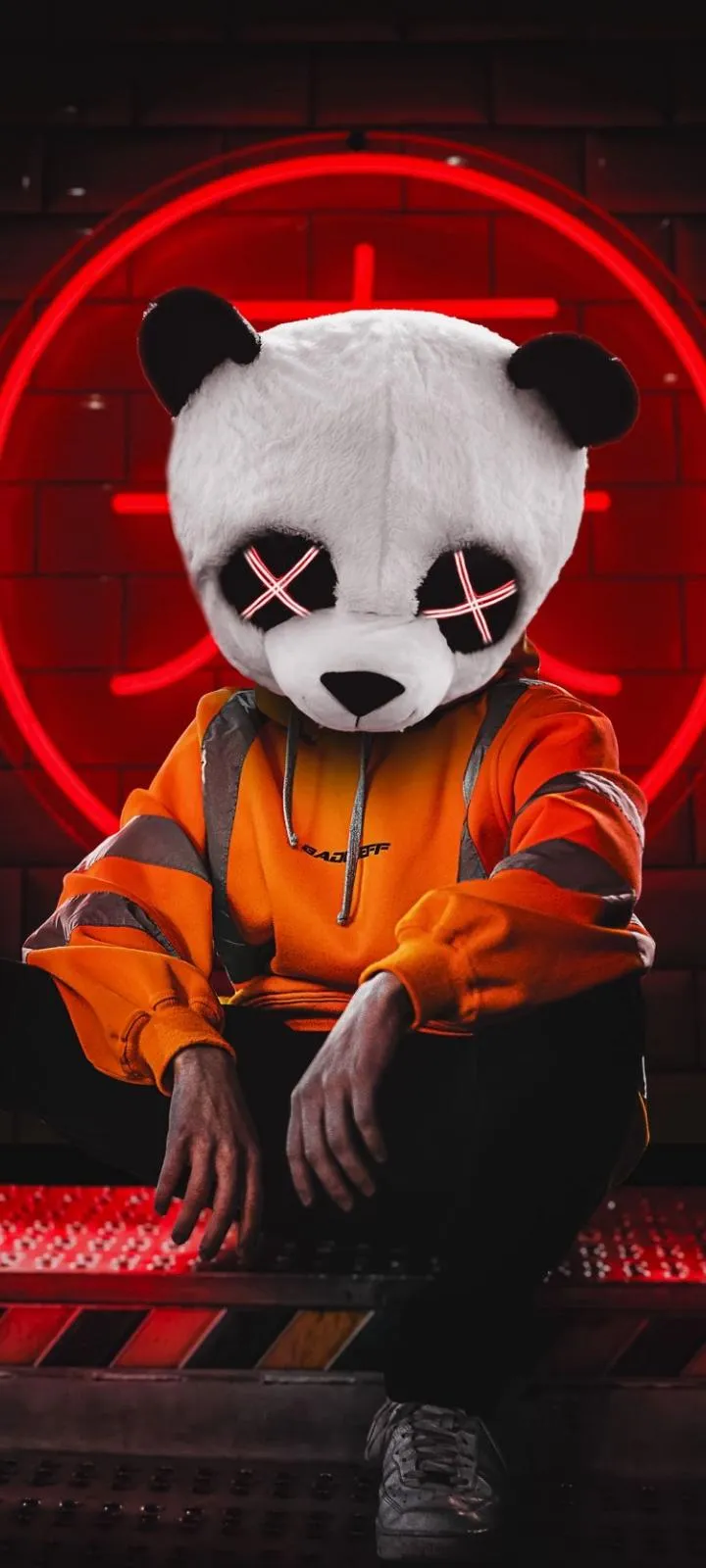 Red Panda Hoodie in Red Artwork Wallpaper for Mobile Use