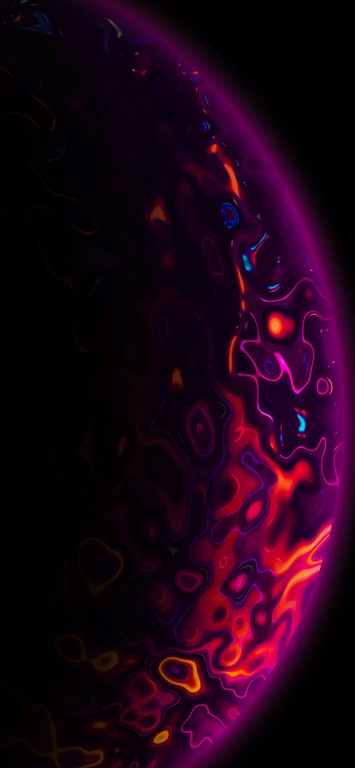 Red Planet Texture on Dark Space Background Wallpaper