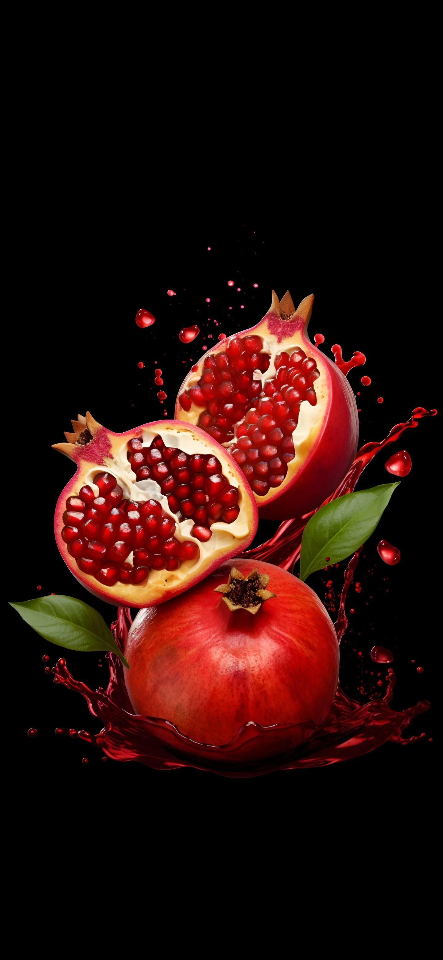 Red Pomegranate Fruit with Artistic Dark Background