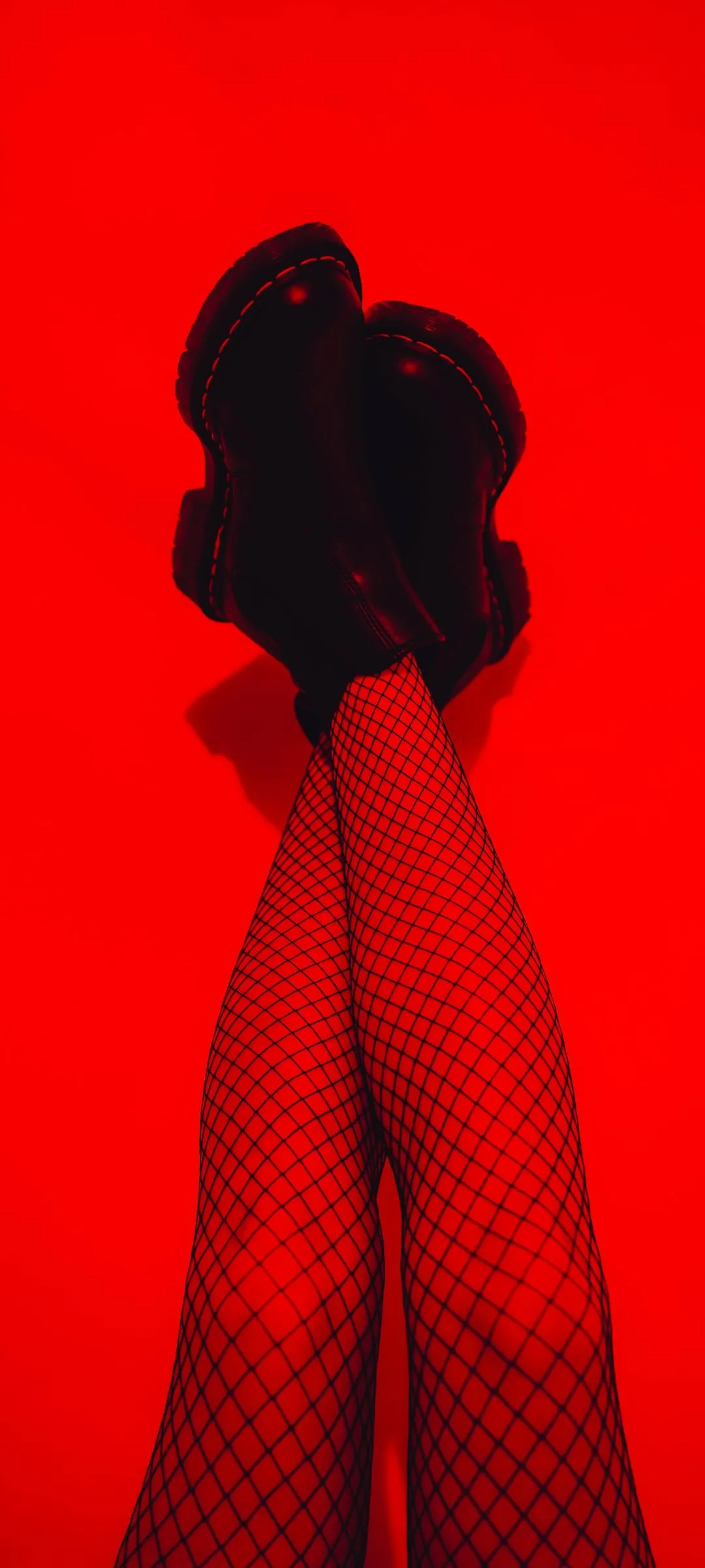 Red Silhouette Woman Creative Concept Mobile Wallpaper