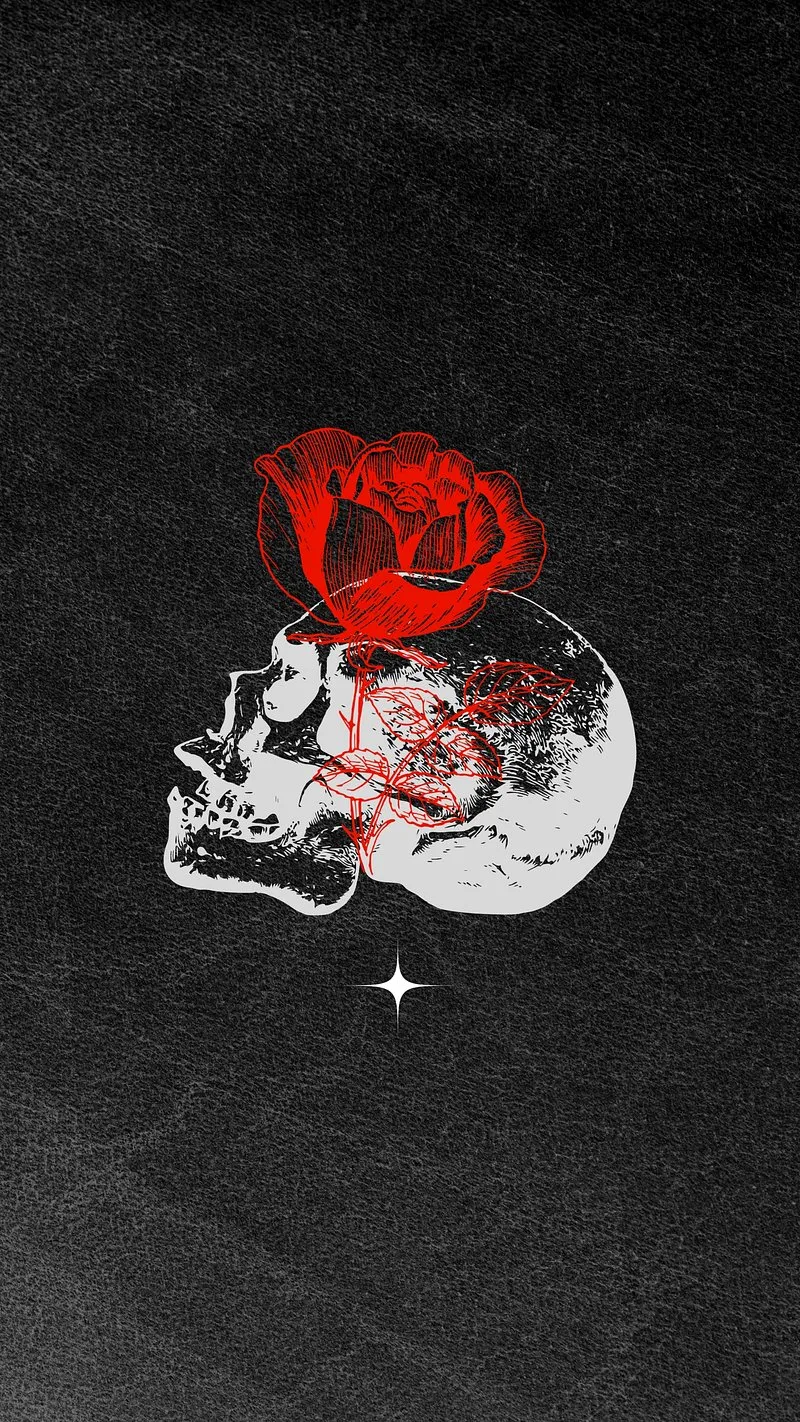 Red Skull and Roses Concept Art for Samsung S24 Ultra