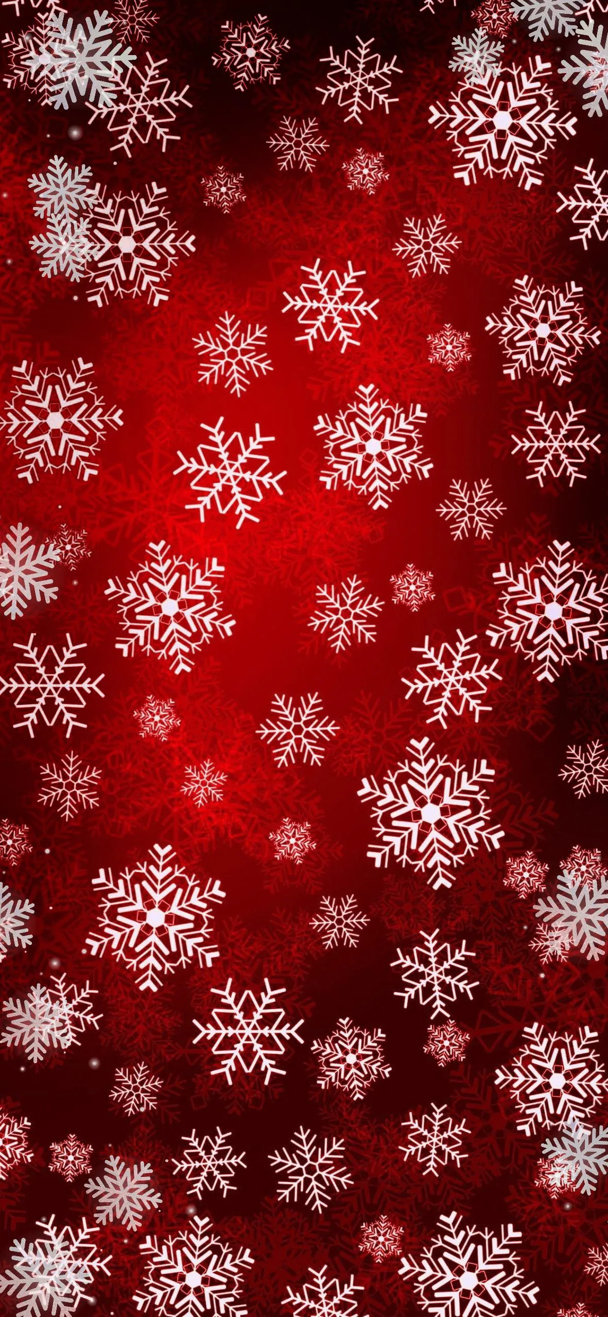 Red Snowflake Pattern on Festive Winter Holiday Background