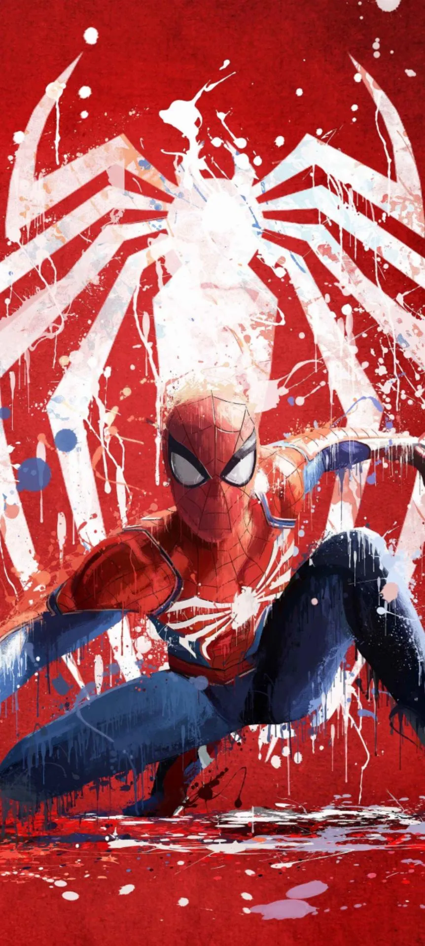 Red Spider Man Poster With Comic Style Background Wallpaper
