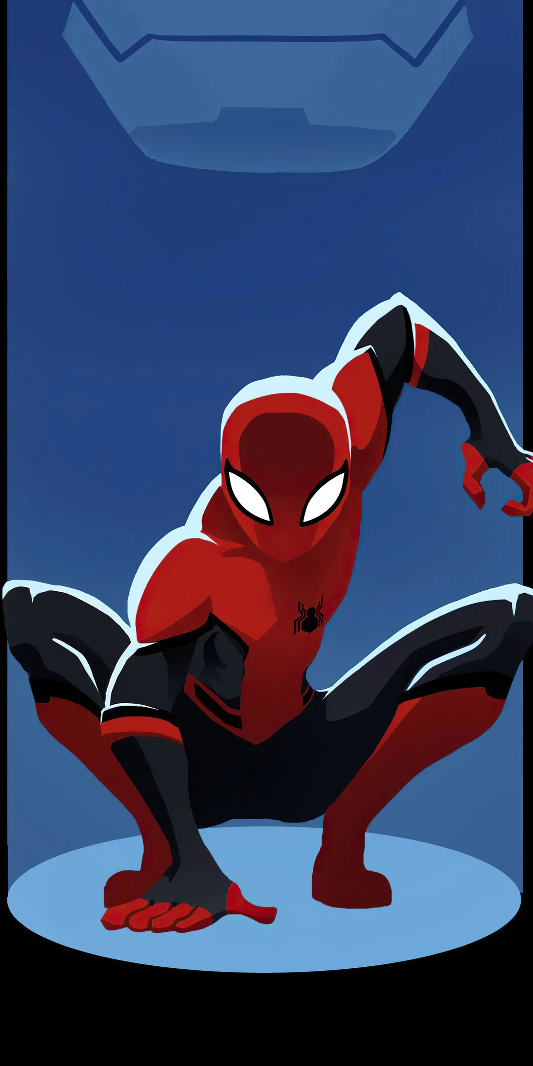 Red Spiderman Sitting in Relaxed Casual Pose Wallpaper