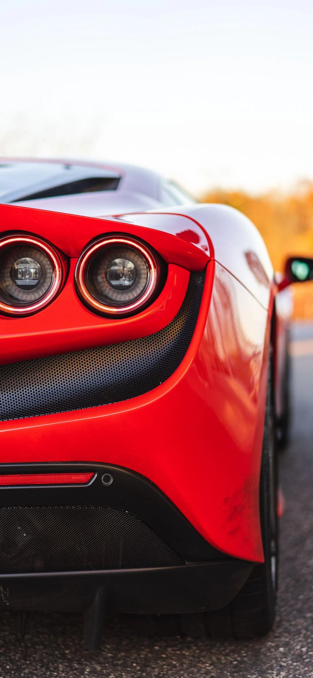 Red Sports Car Closeup Showing Sleek Design and Detail
