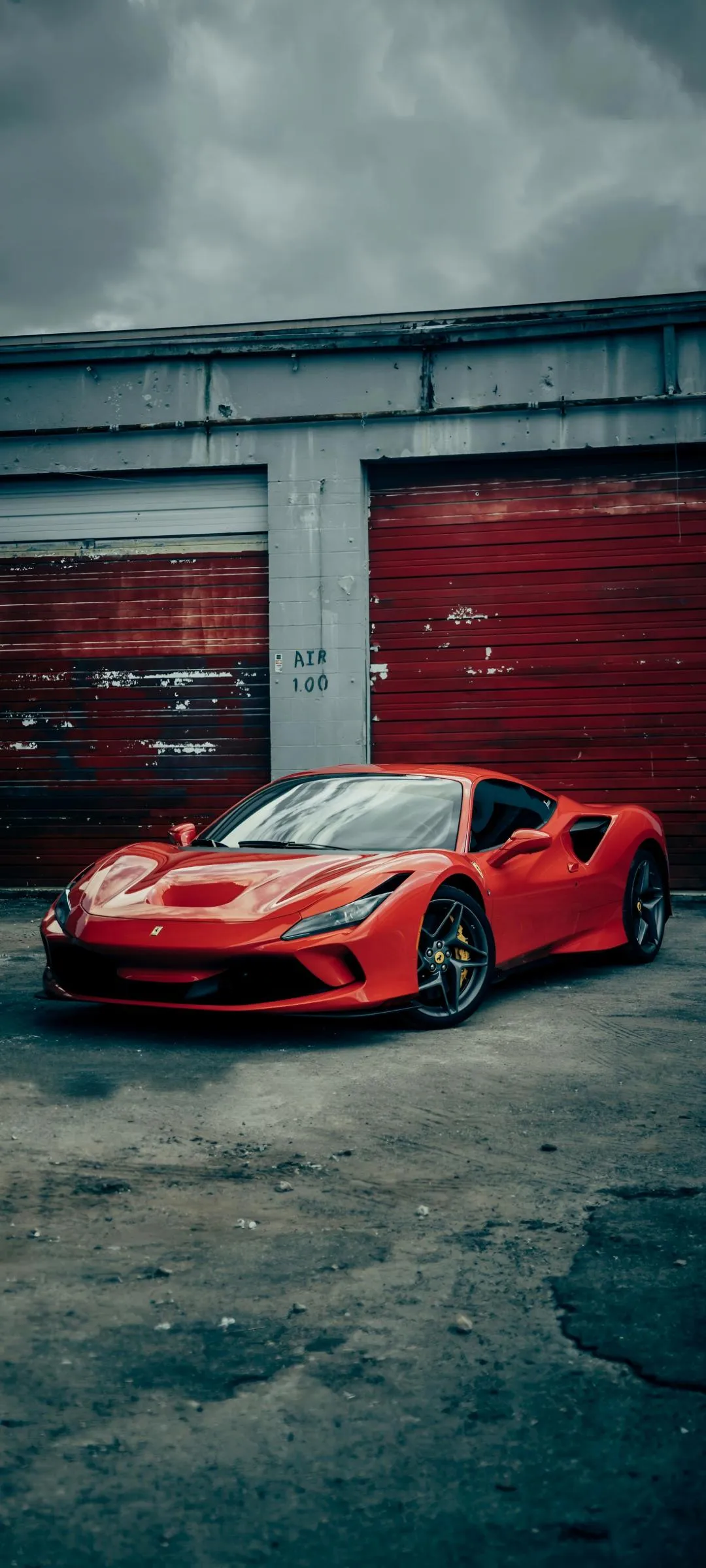 Red Sports Car in Garage HD Mobile Wallpaper Background