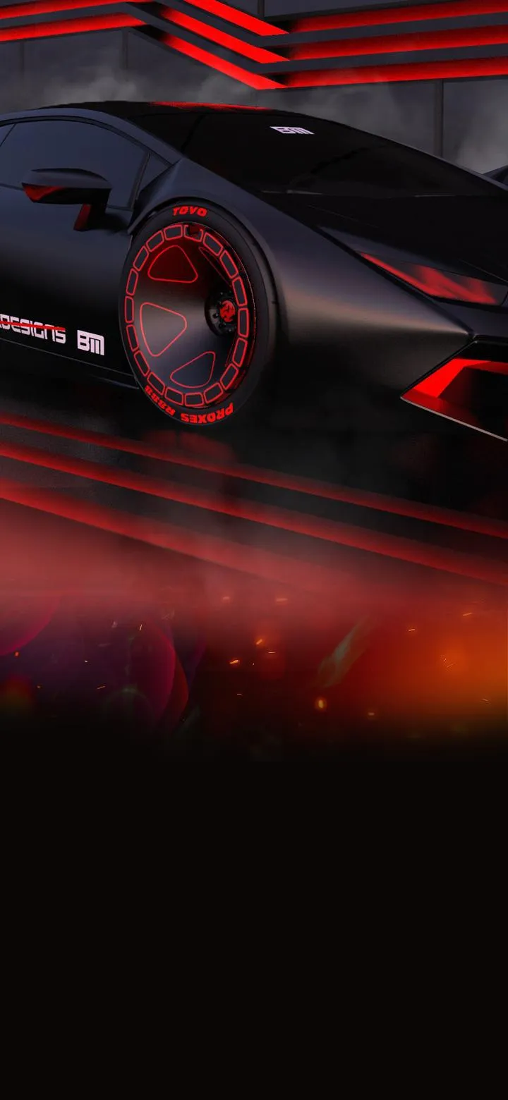 Red Sports Car Motion Shot for Dynamic Phone Look Wallpaper