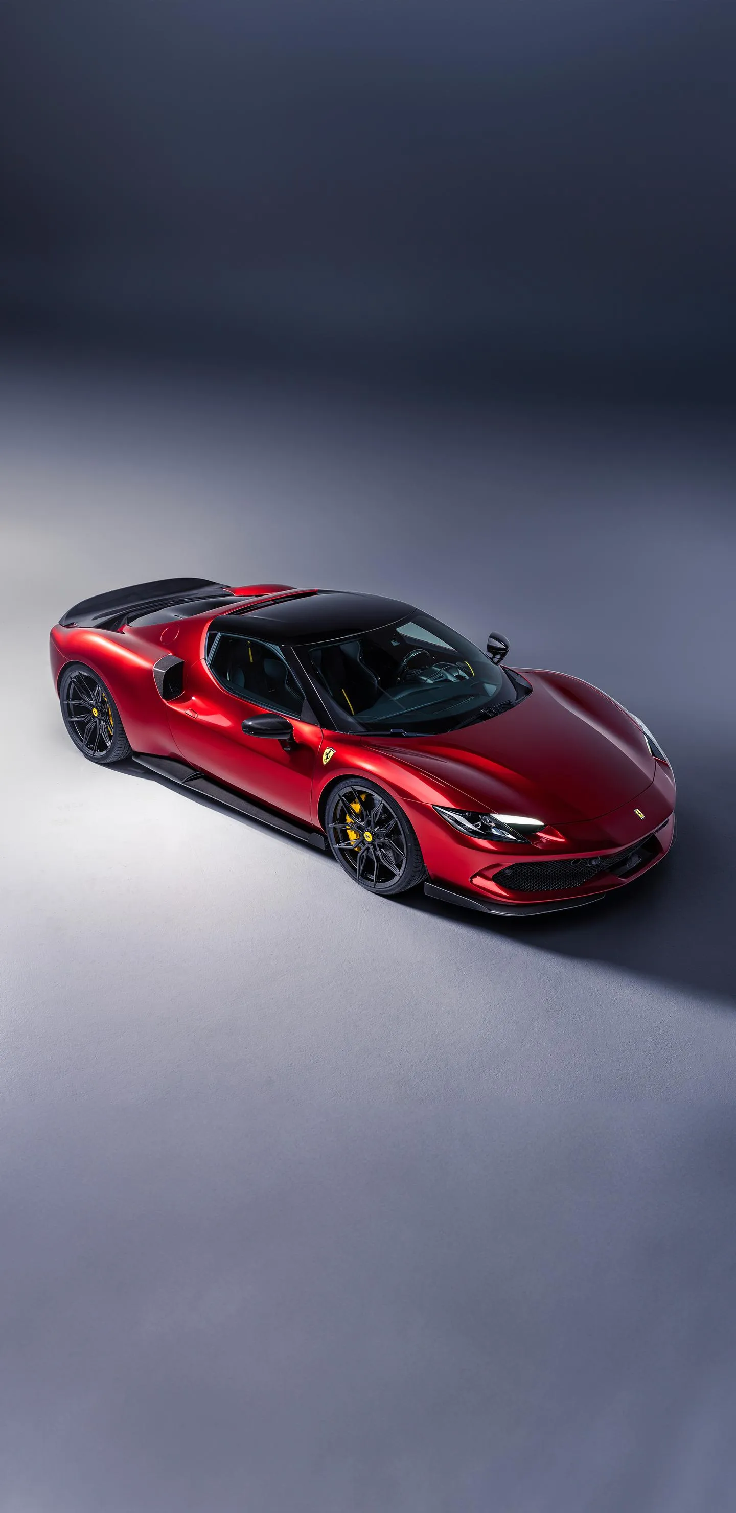 Red Sports Car on Dark Road Stylish free 4K Wallpaper