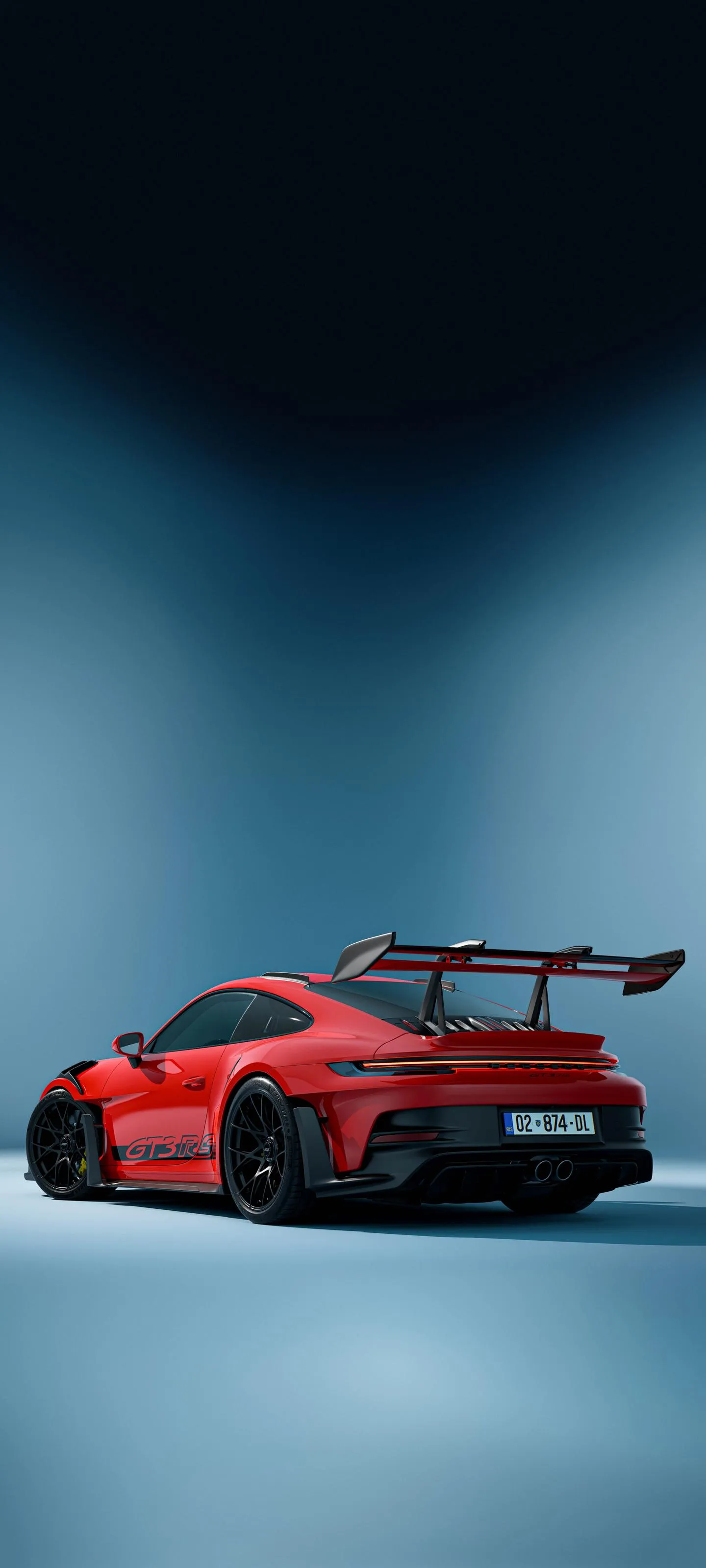 Red Sports Car Studio Light Mobile Wallpaper Design