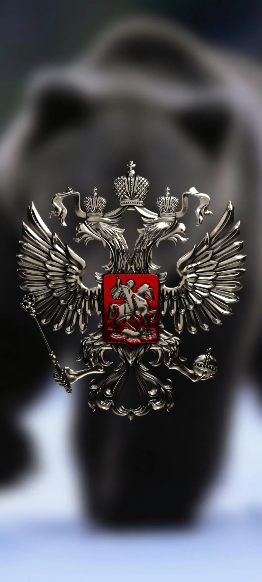 Regal Silver Crown with Red Gem on Dark Texture Image