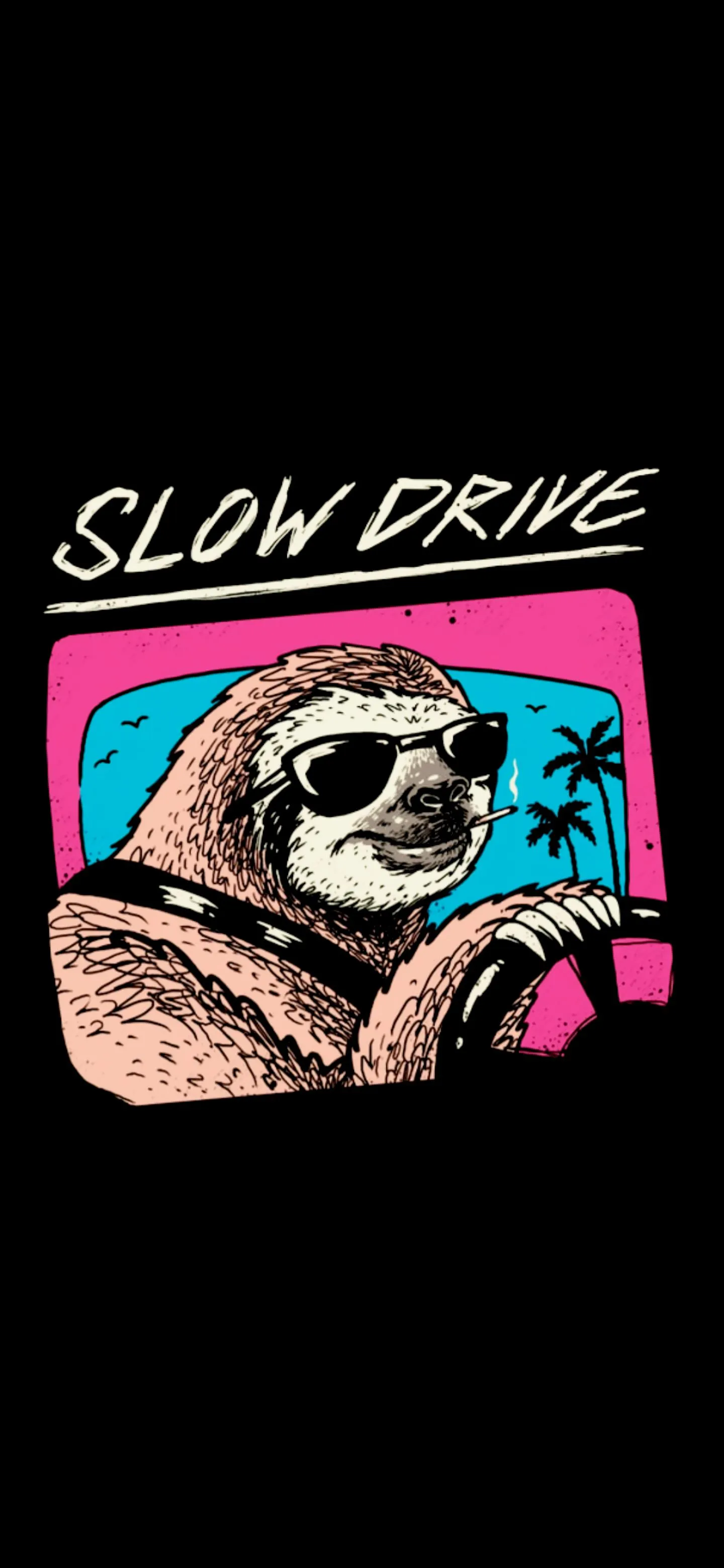 Retro Cassette and Text with Slow Drive Vibe Aesthetic