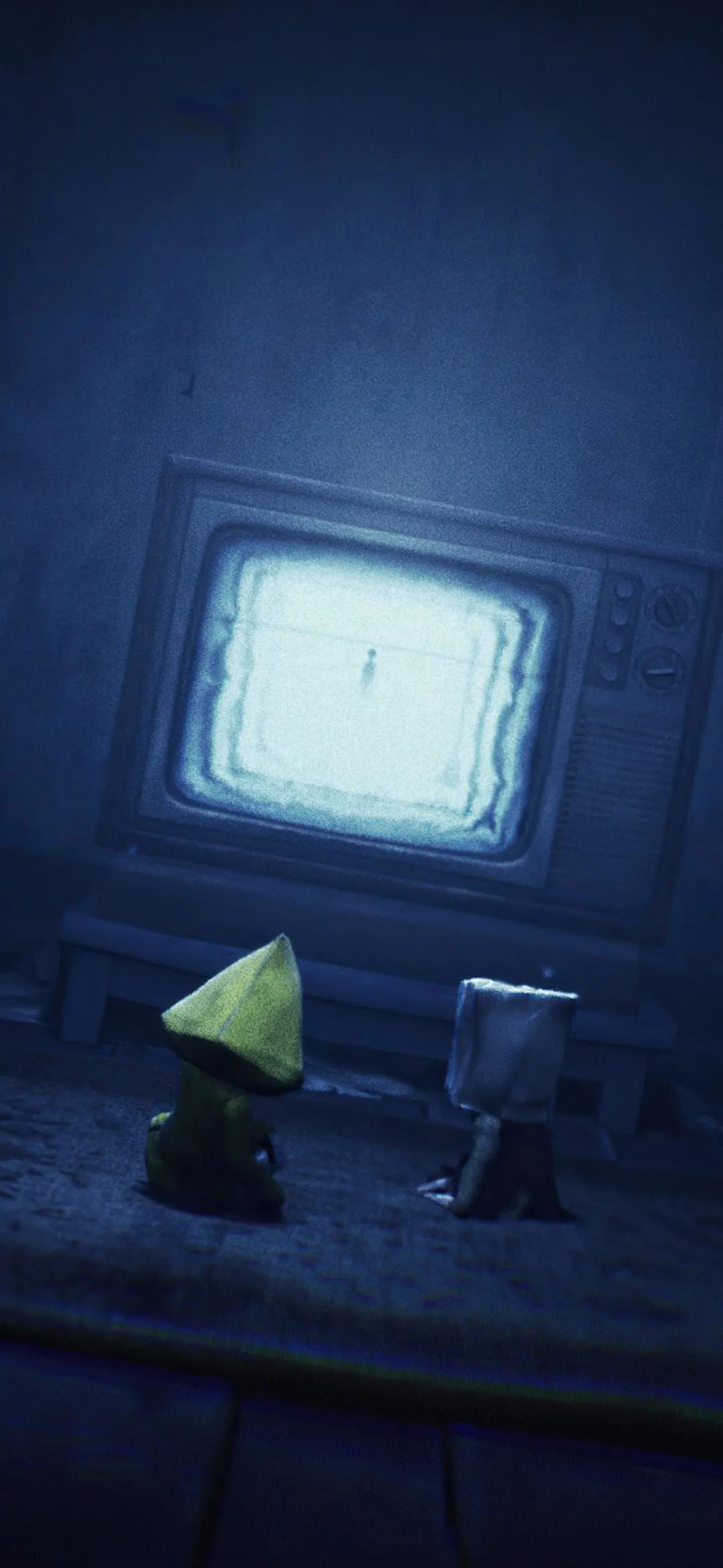 Retro Computer Screen in Dark Room Mobile Wallpaper