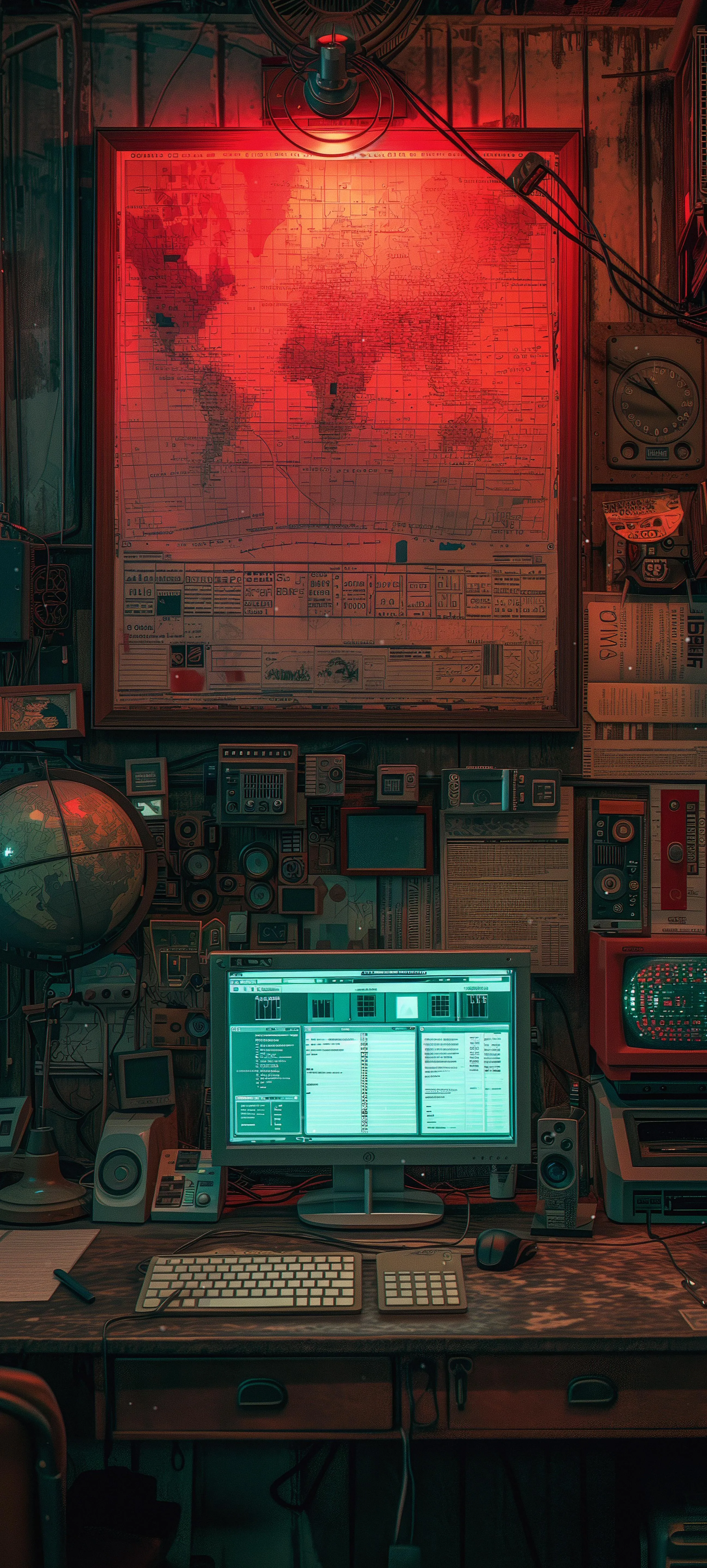 Retro Intelligence Command Center with Global Tracking