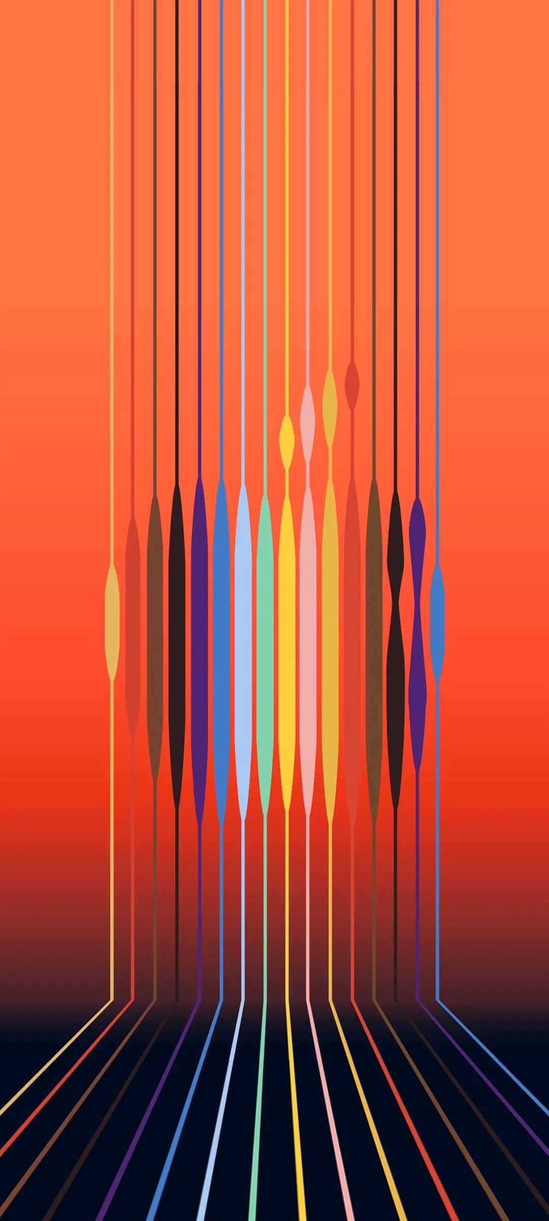 Retro Neon Tunnel Lines Abstract Art Wallpaper Background