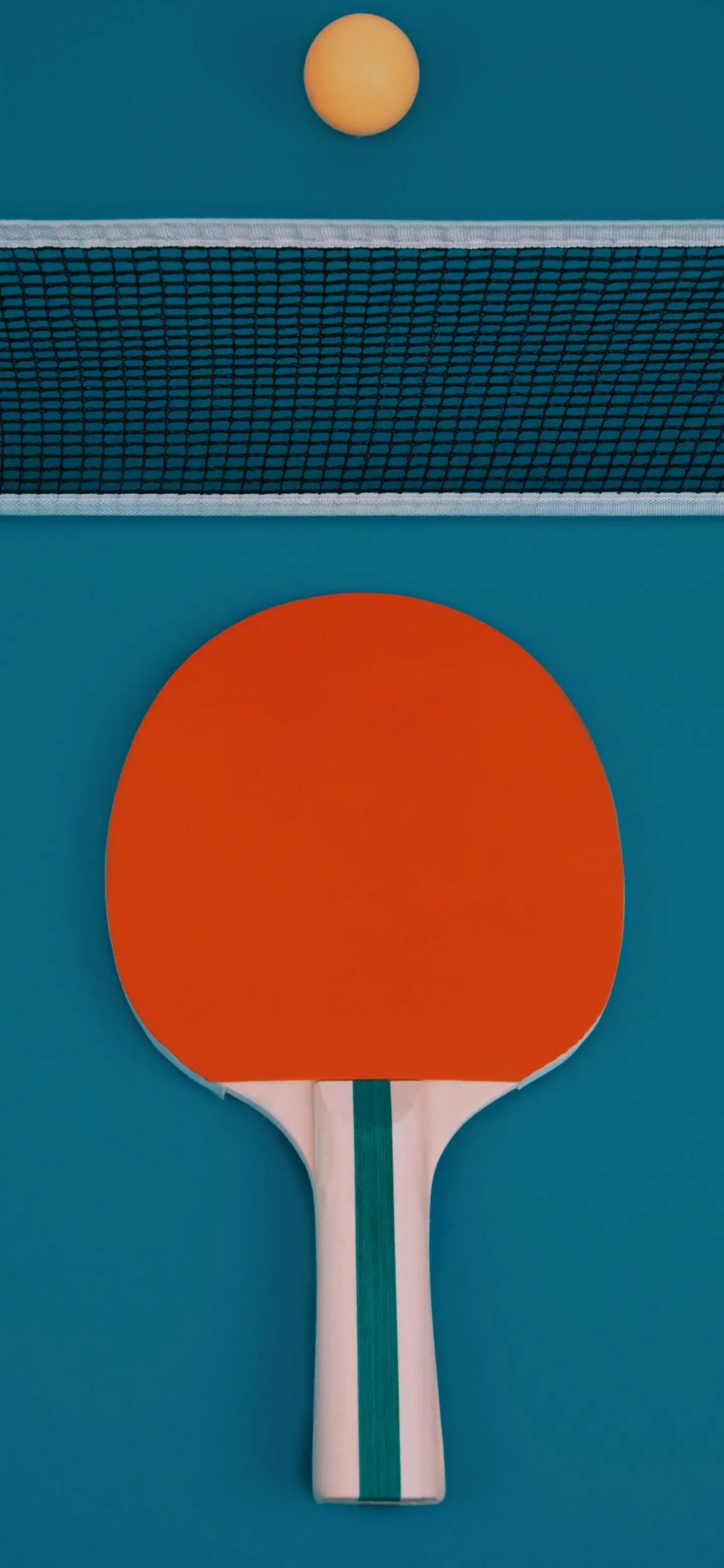 Retro Ping Pong Paddle Flat Design Clean Blue Theme