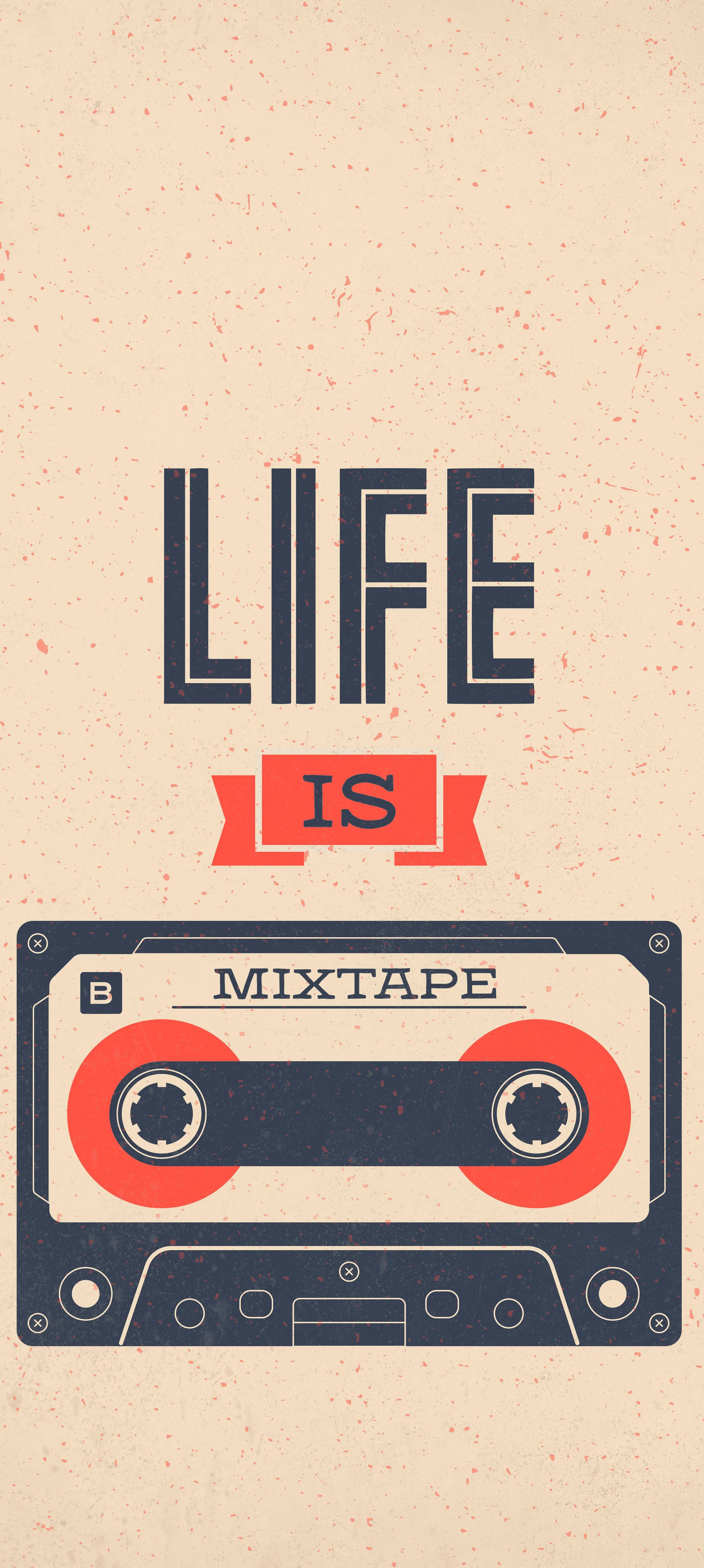 Retro Style Cassette Tape with Life Quote Poster Wallpaper