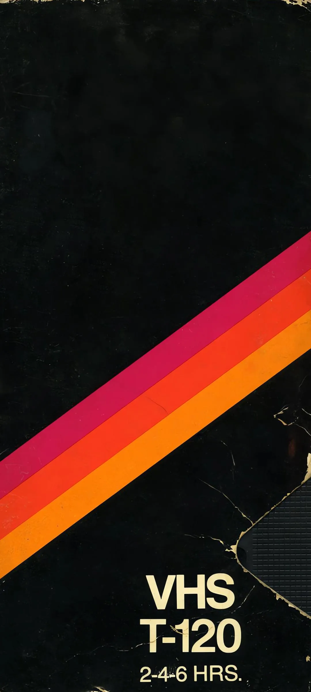 Retro VHS Tape Pattern with Black Yellow Red Lines Wallpaper