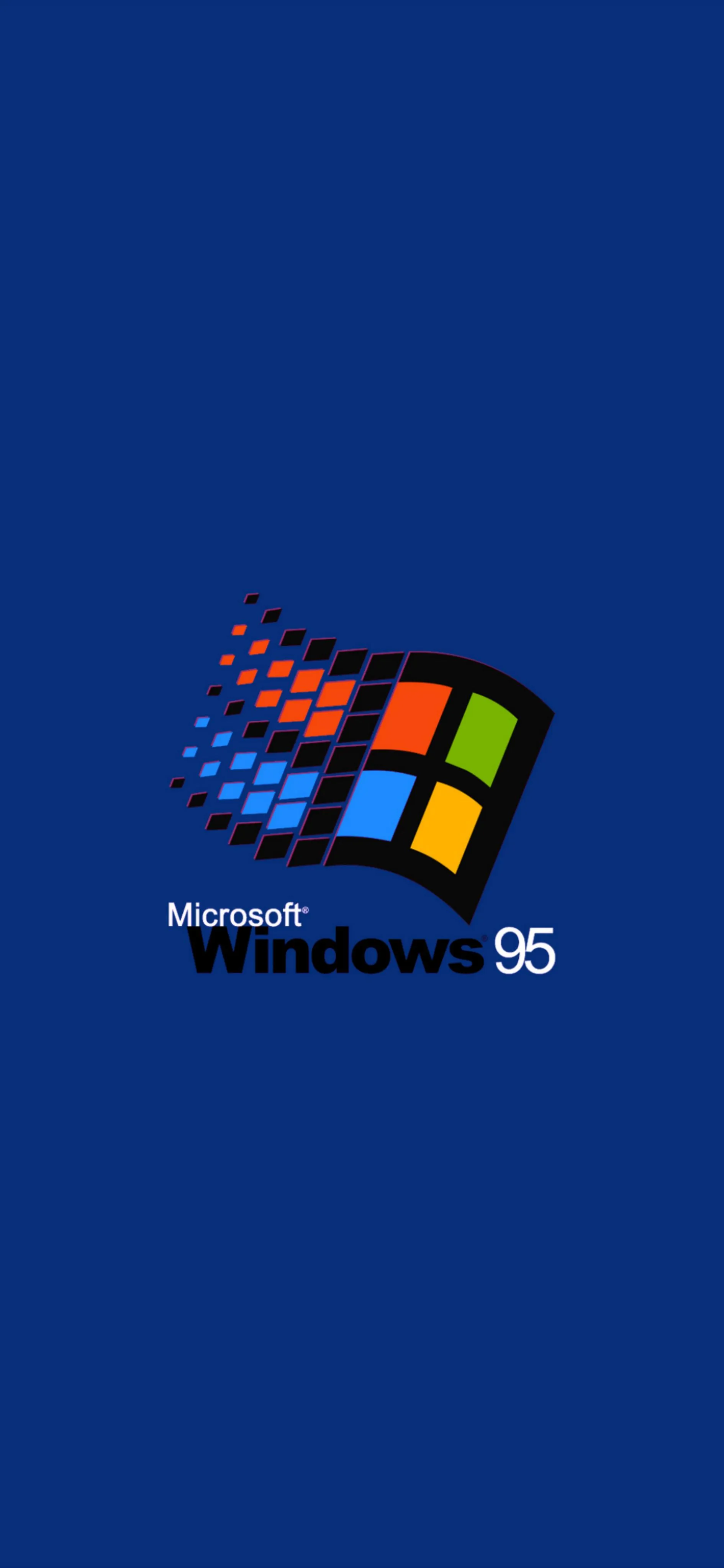 Retro Windows Logo on Blue Classic Background Wallpaper