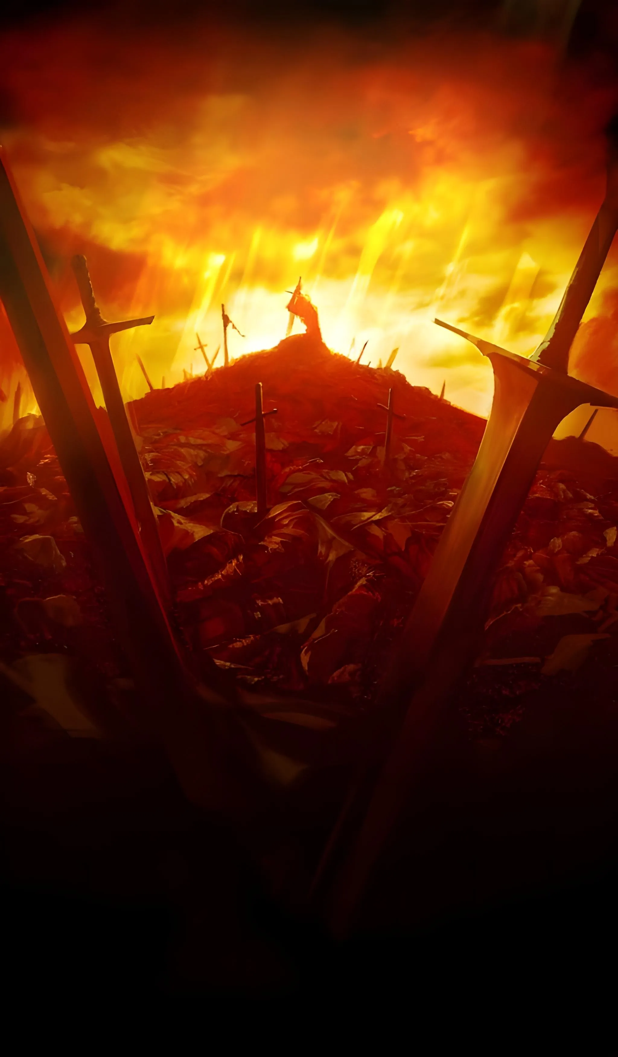 Rise of the Lone Warrior on a Silent Field of Fallen Blades