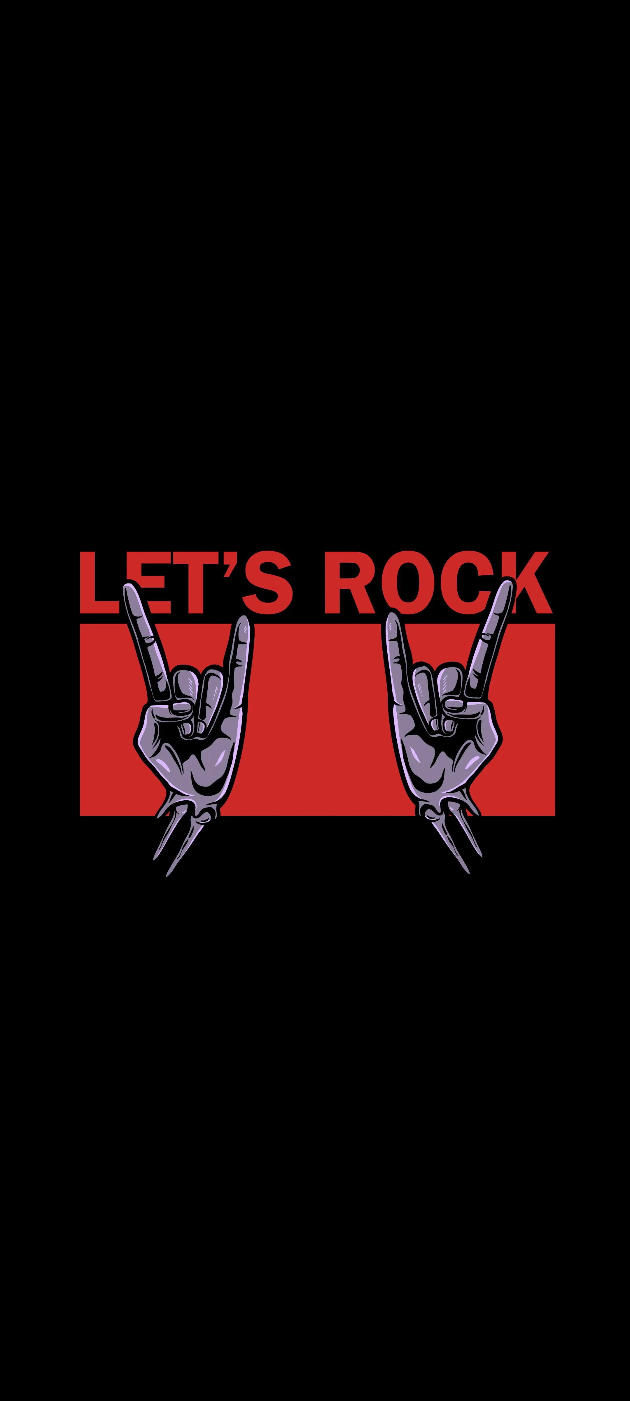 Rock Gesture Artwork in Bold Red and Dark Black Theme