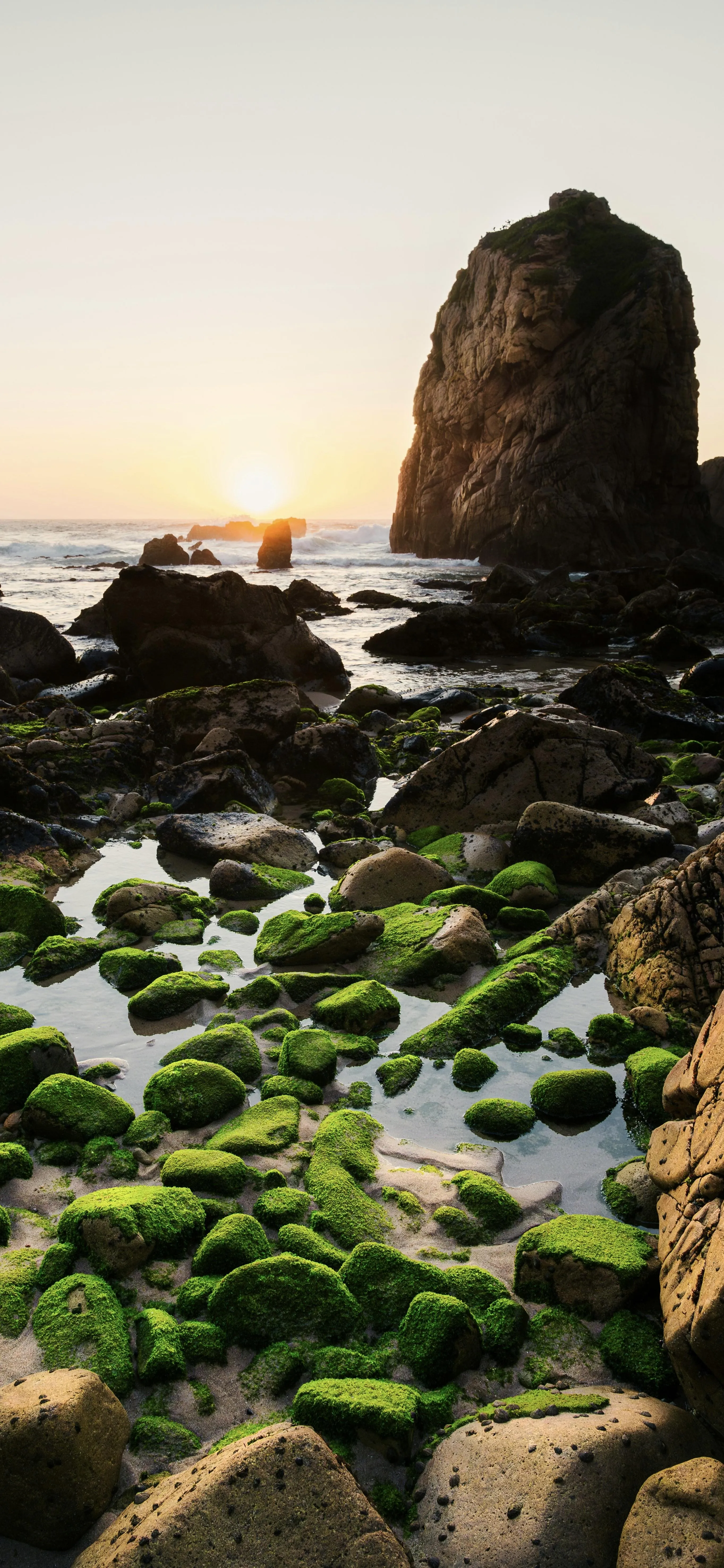 Rocky Coastline Sunset Scene for Natural Phone Aesthetic