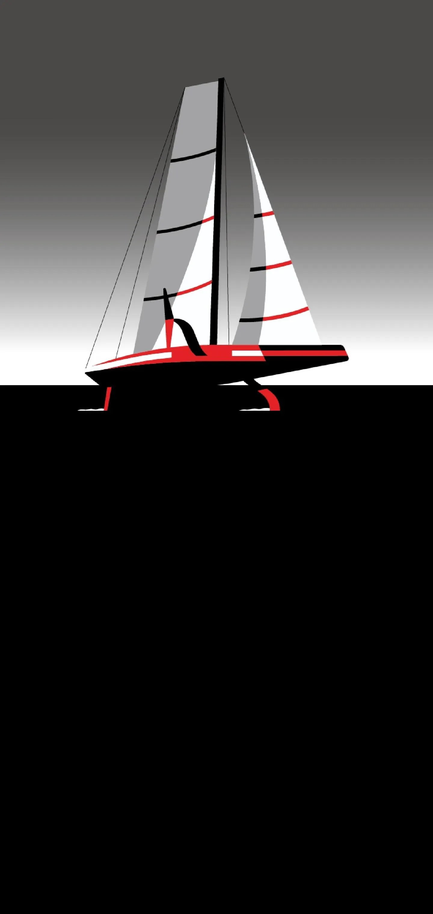 Sailboat Minimal Dark Mobile Wallpaper for Vivo Phones