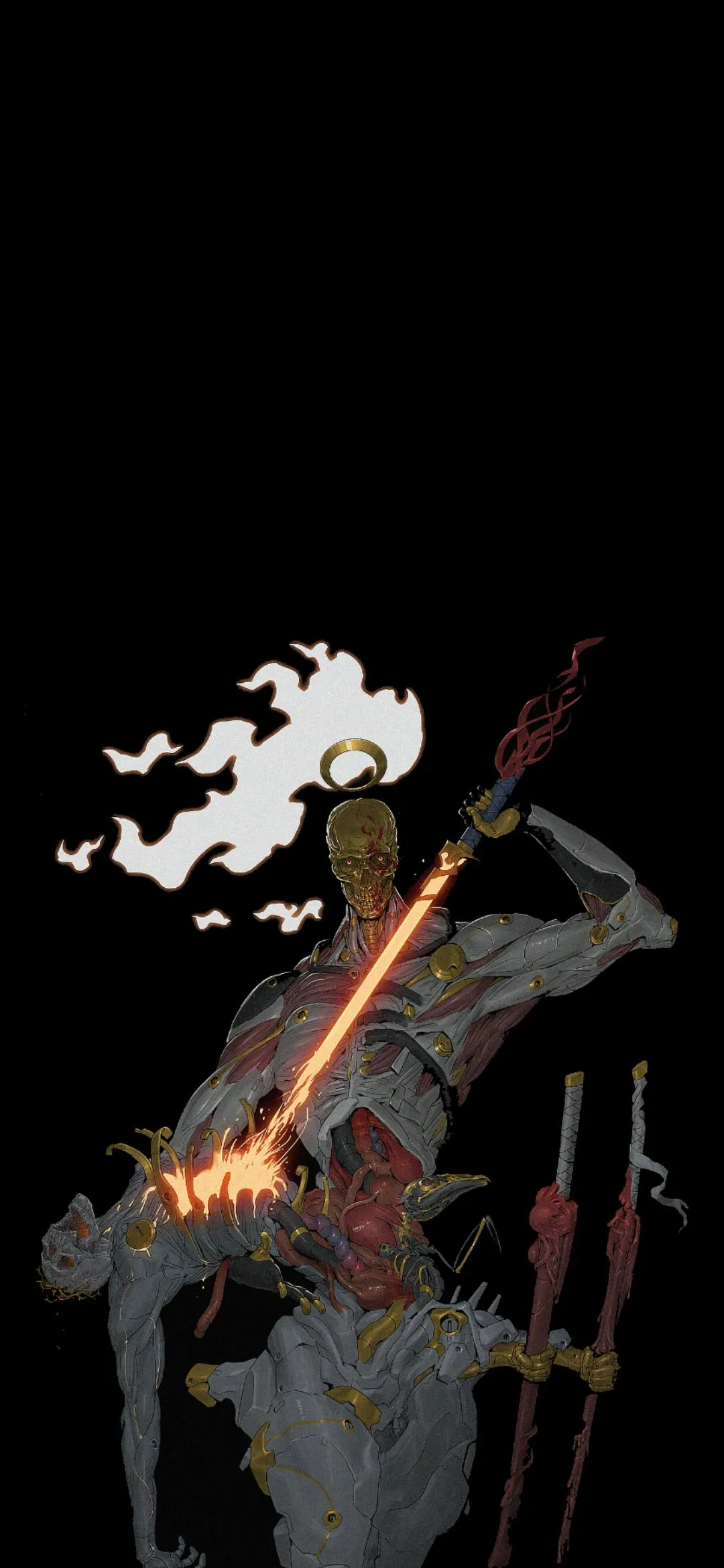 Samurai Swordsman with Smoke in Dramatic Art Style