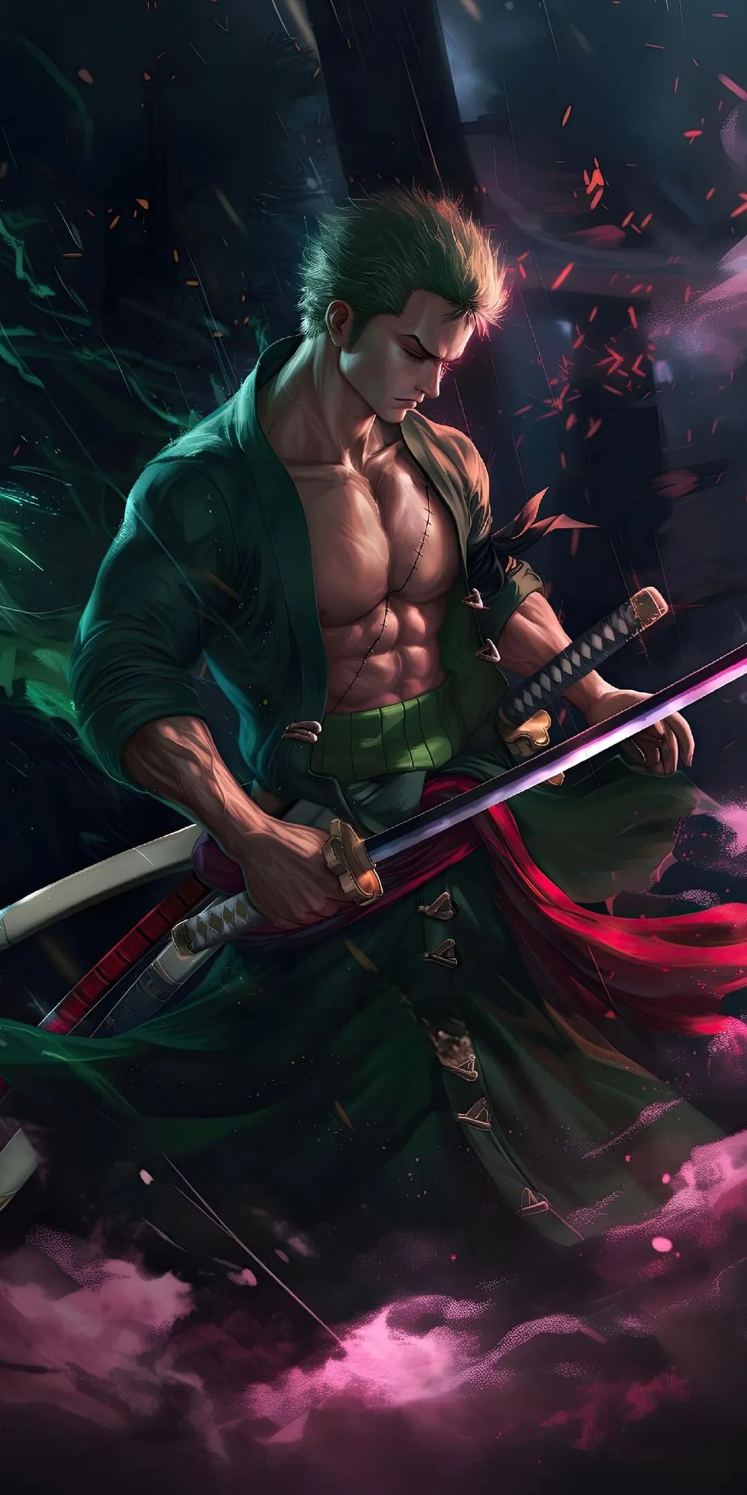 Samurai Warrior Battle Pose Mobile Background Wallpaper