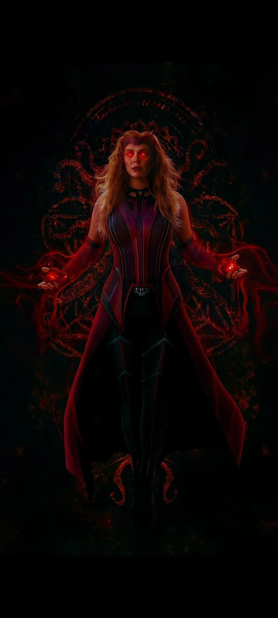 Scarlet Witch Channeling Chaos Magic Power Surge Wallpaper