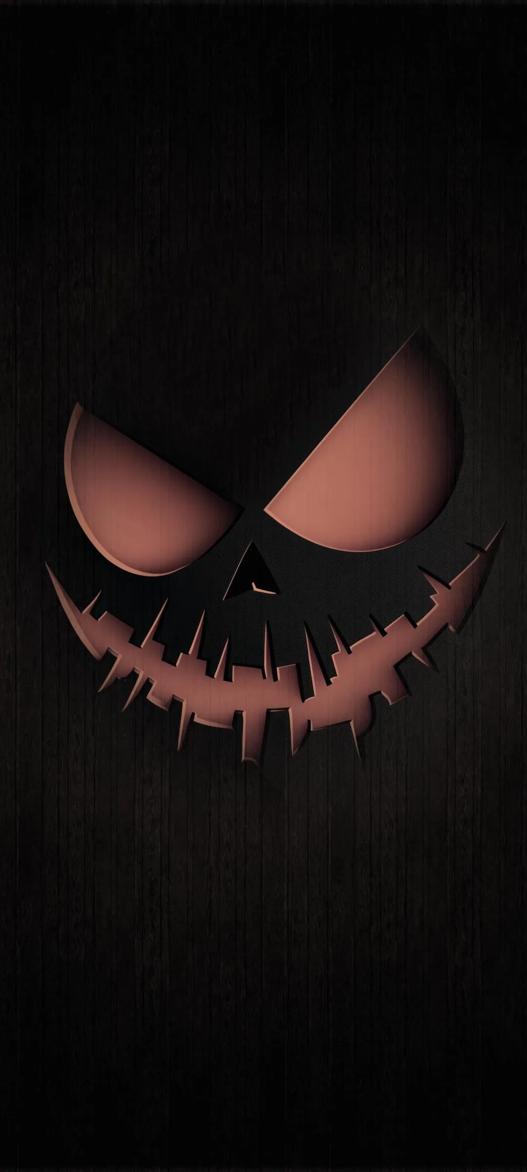 Scary Pumpkin Face Glowing in Dark Halloween Art Wallpaper