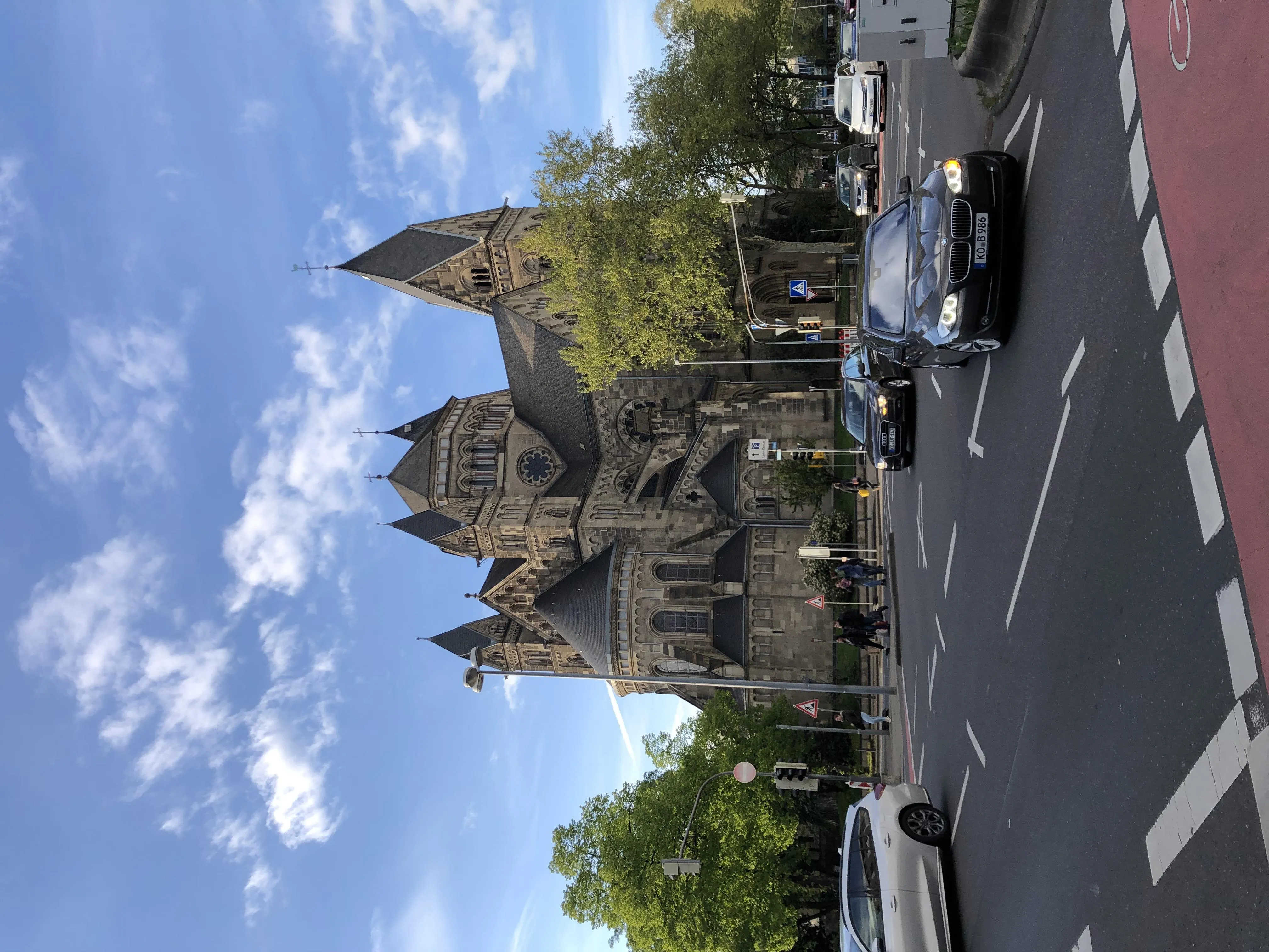 Scenic City Street with Historical European Architecture