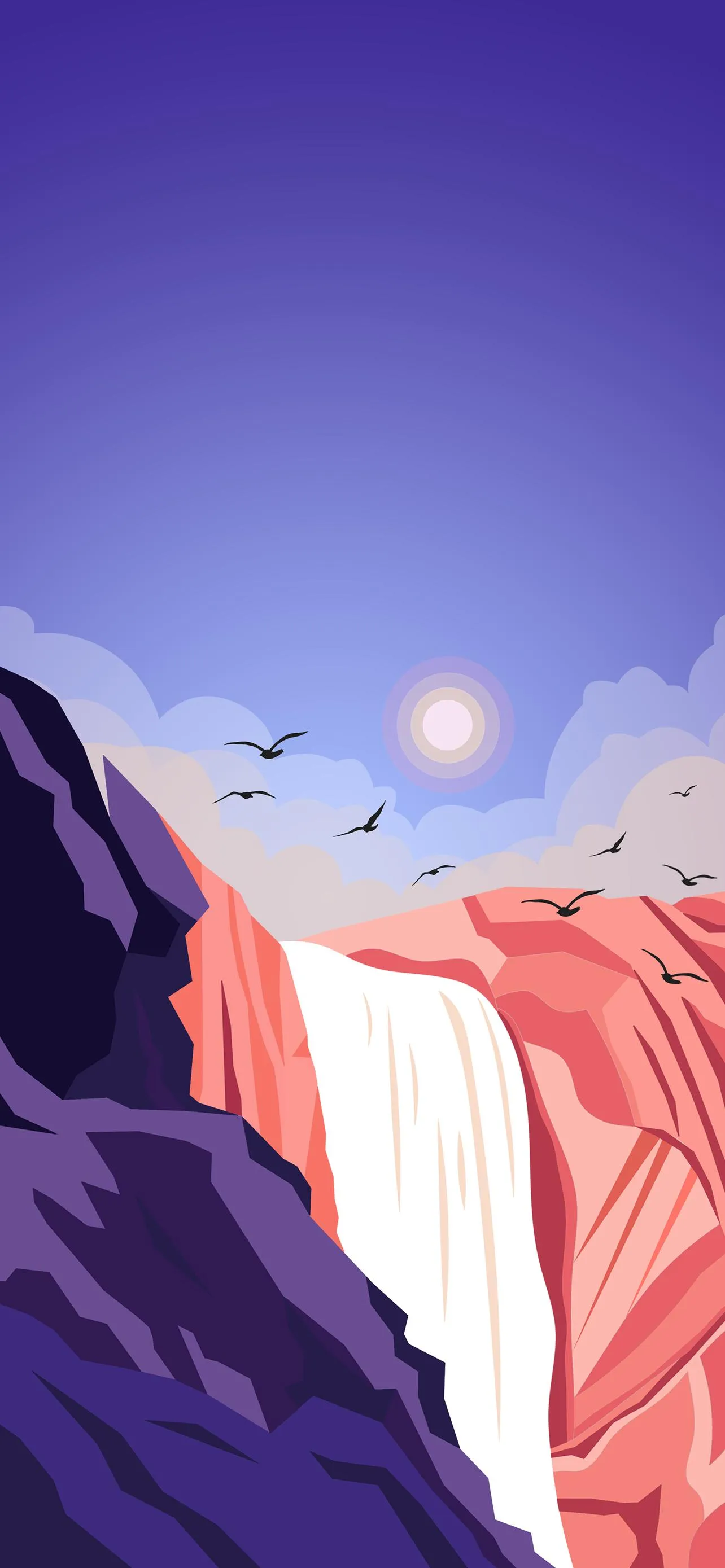 Scenic Sunset Over Red Canyon Under Clear Blue Sky Wallpaper