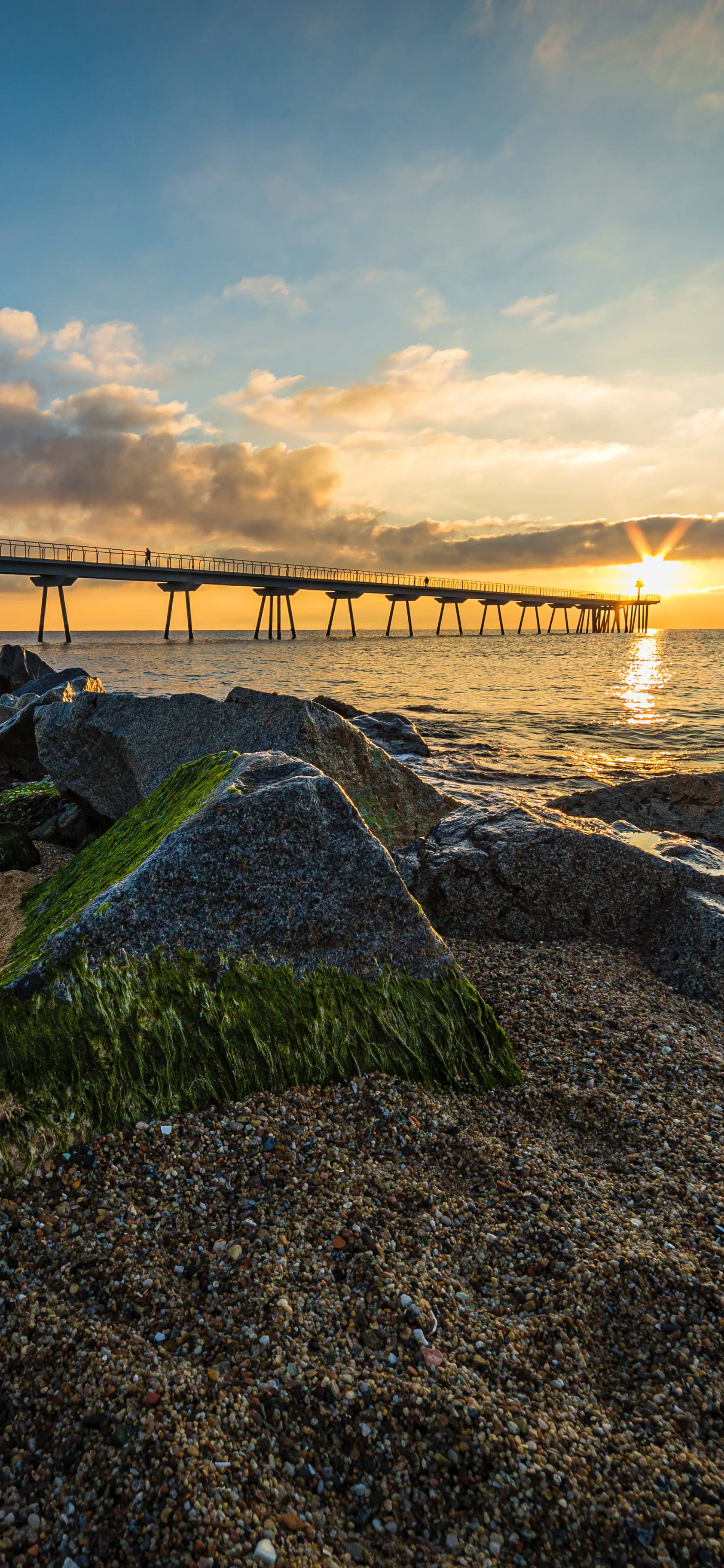 Scenic Sunset View Over a Quiet Bridge Road Image HD
