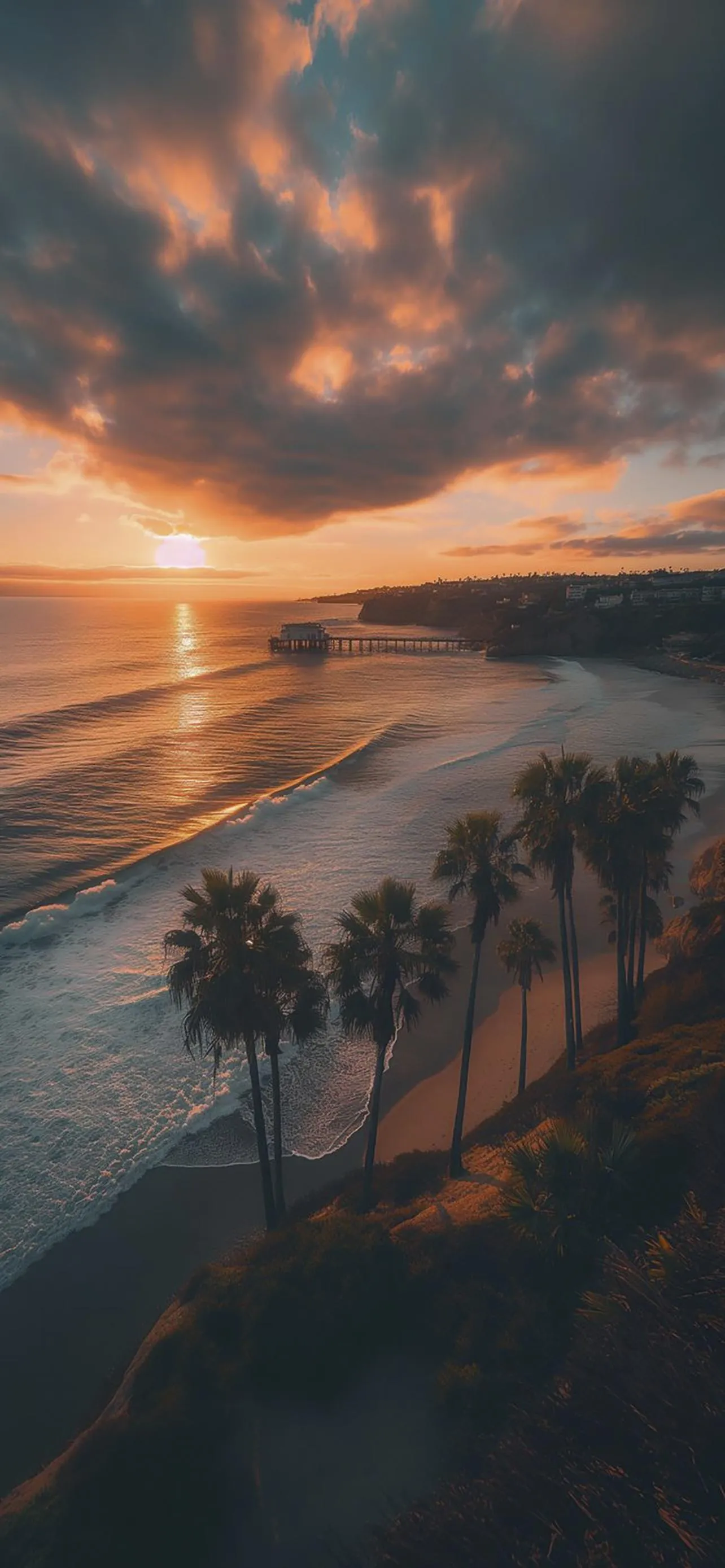 Scenic Sunset View Over Cliffs and Ocean Landscape
