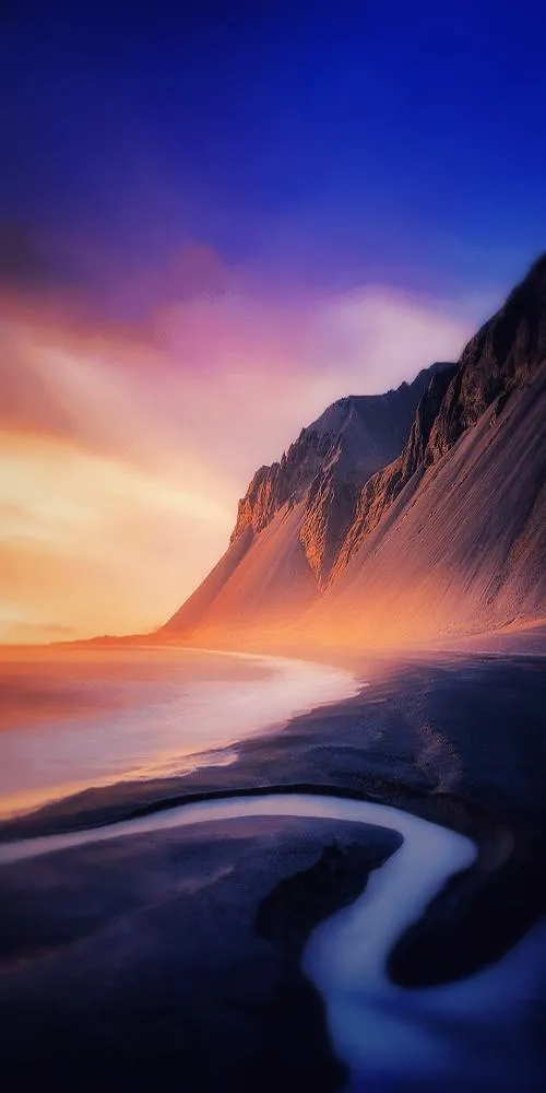 Serene Mountain Sunrise Scenic Mobile Background Wallpaper