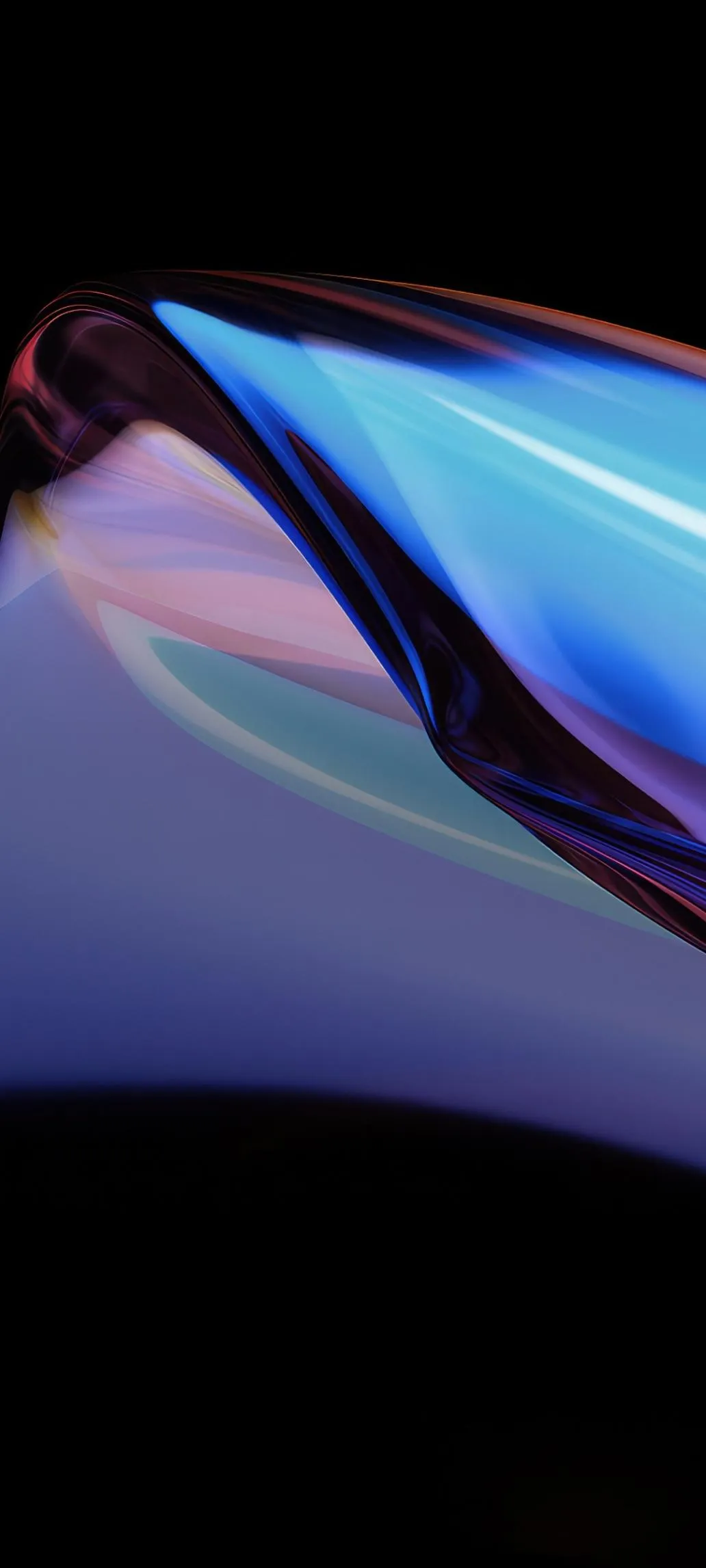 Shiny Abstract Surface Reflecting Blue Lights Wallpaper