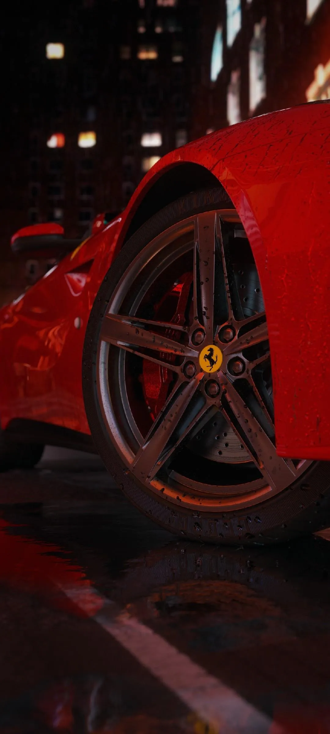 Shiny Red Sports Car Close Up Photography Wallpaper