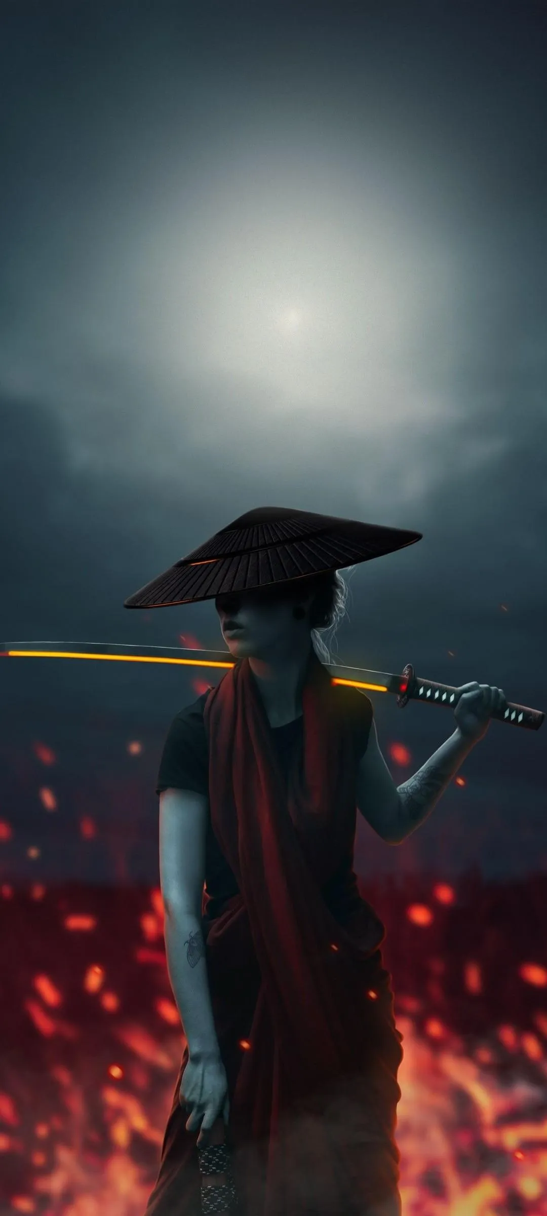 Silent Warrior Standing Strong Amid Chaos Wallpaper