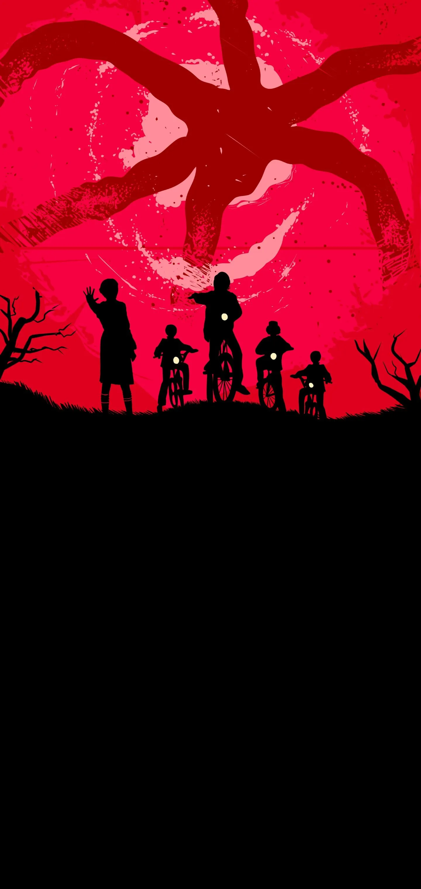 Silhouette Group Adventure at Sunset Mobile Wallpaper