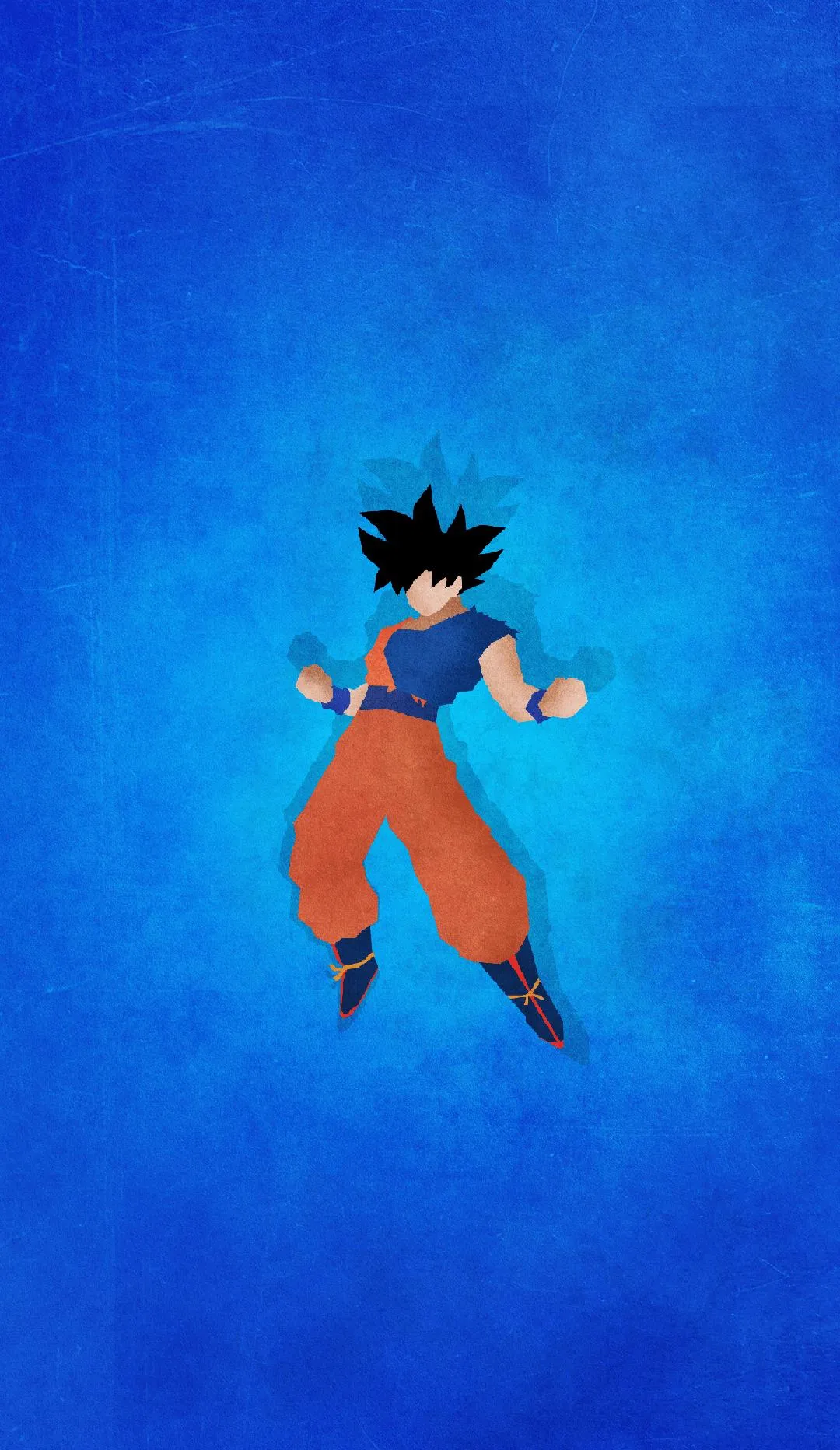 Silhouette Hero Figure in Bright Blue Glowing Energy