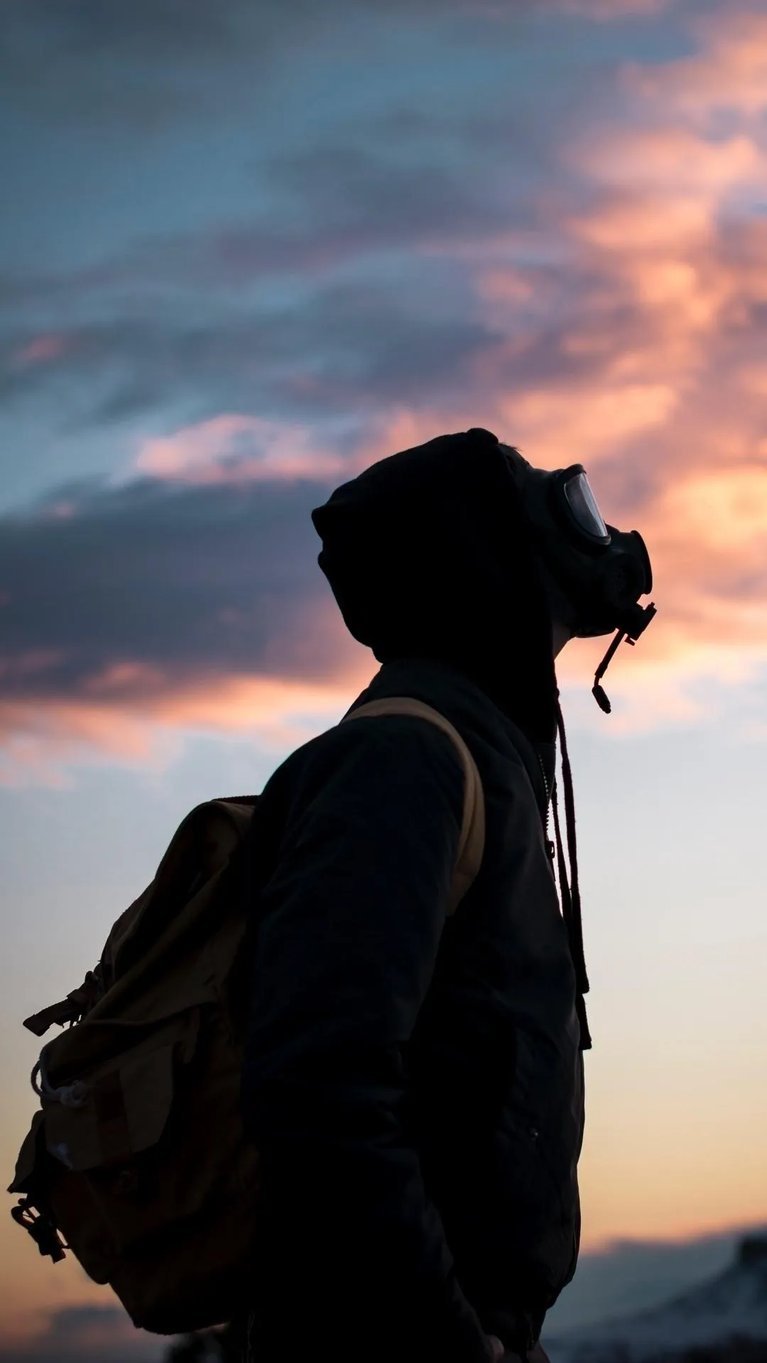 Silhouette of Person Gazing at Beautiful Sunset Wallpaper