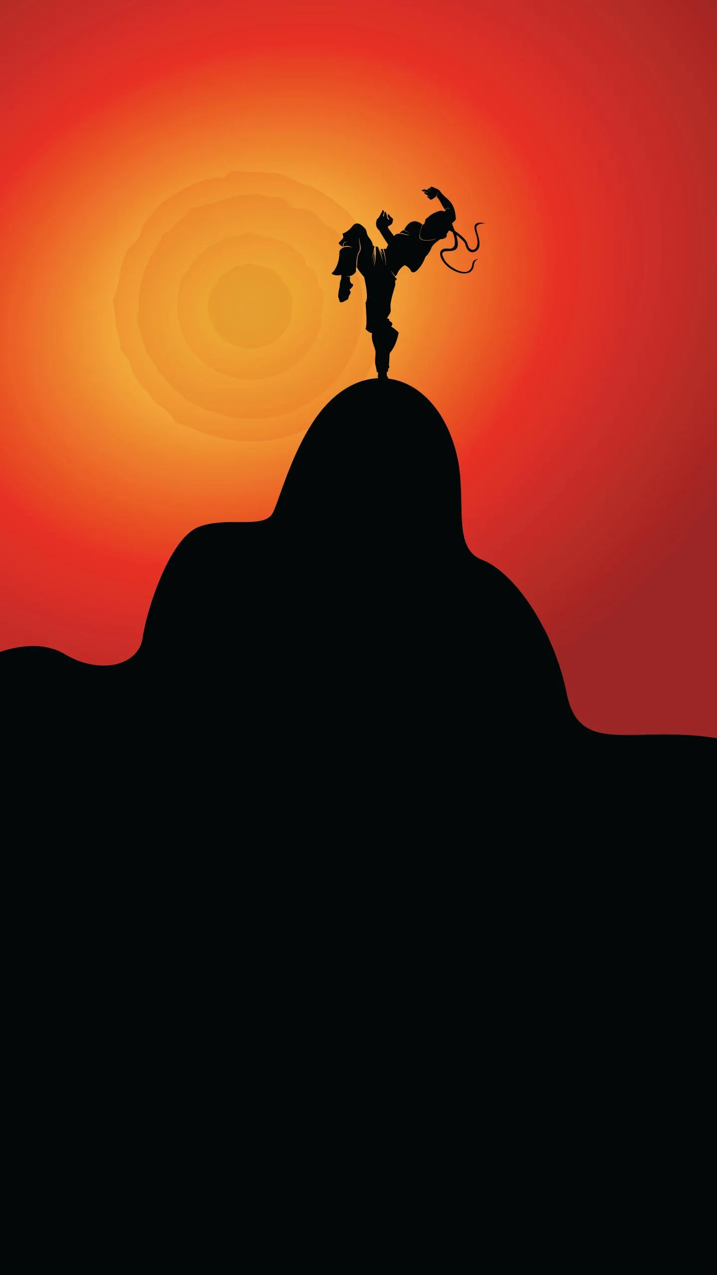 Silhouette Person at Sunrise with Peaceful Sky View
