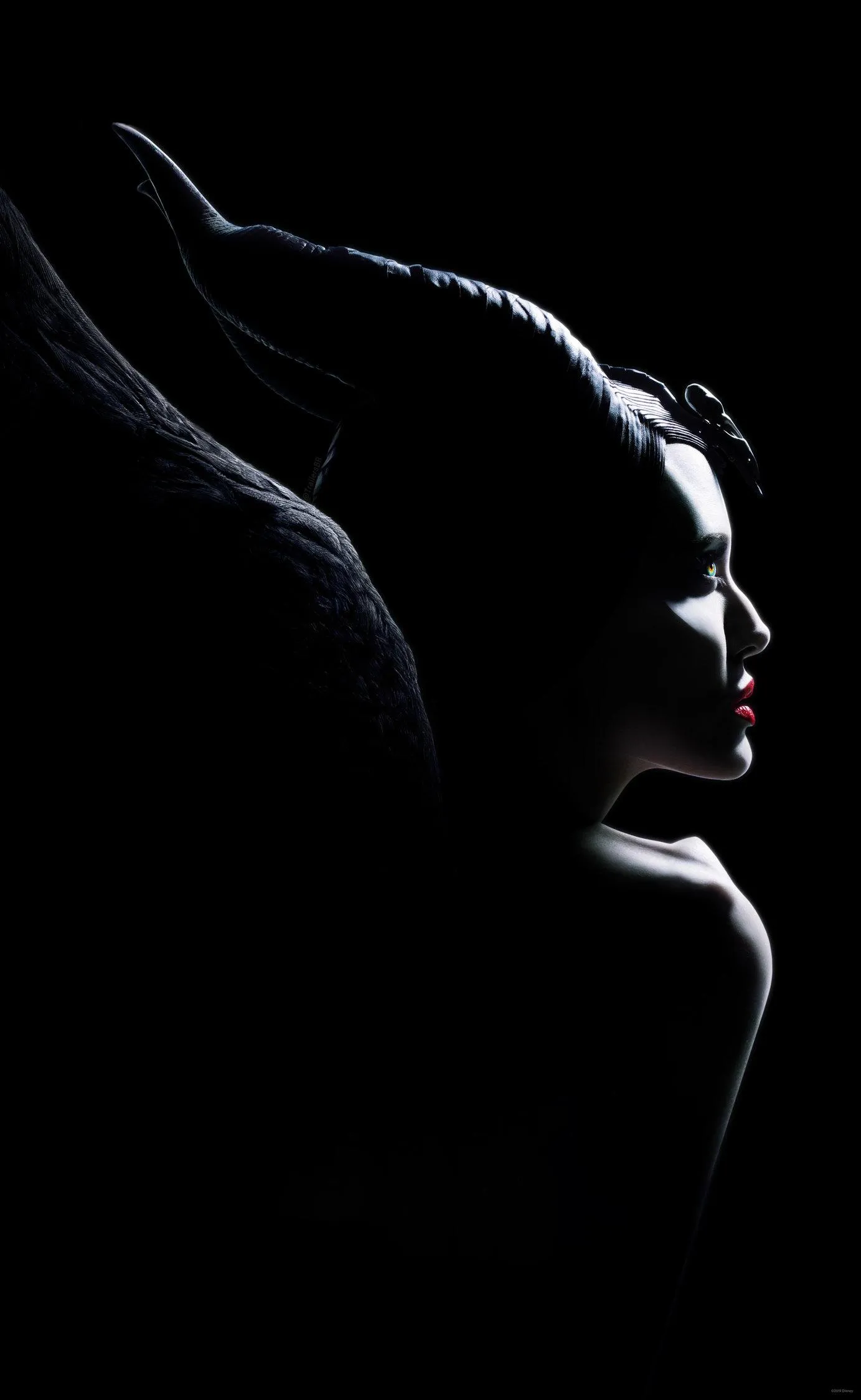 Silhouette Portrait with Blue Light and Dark Shadow Image